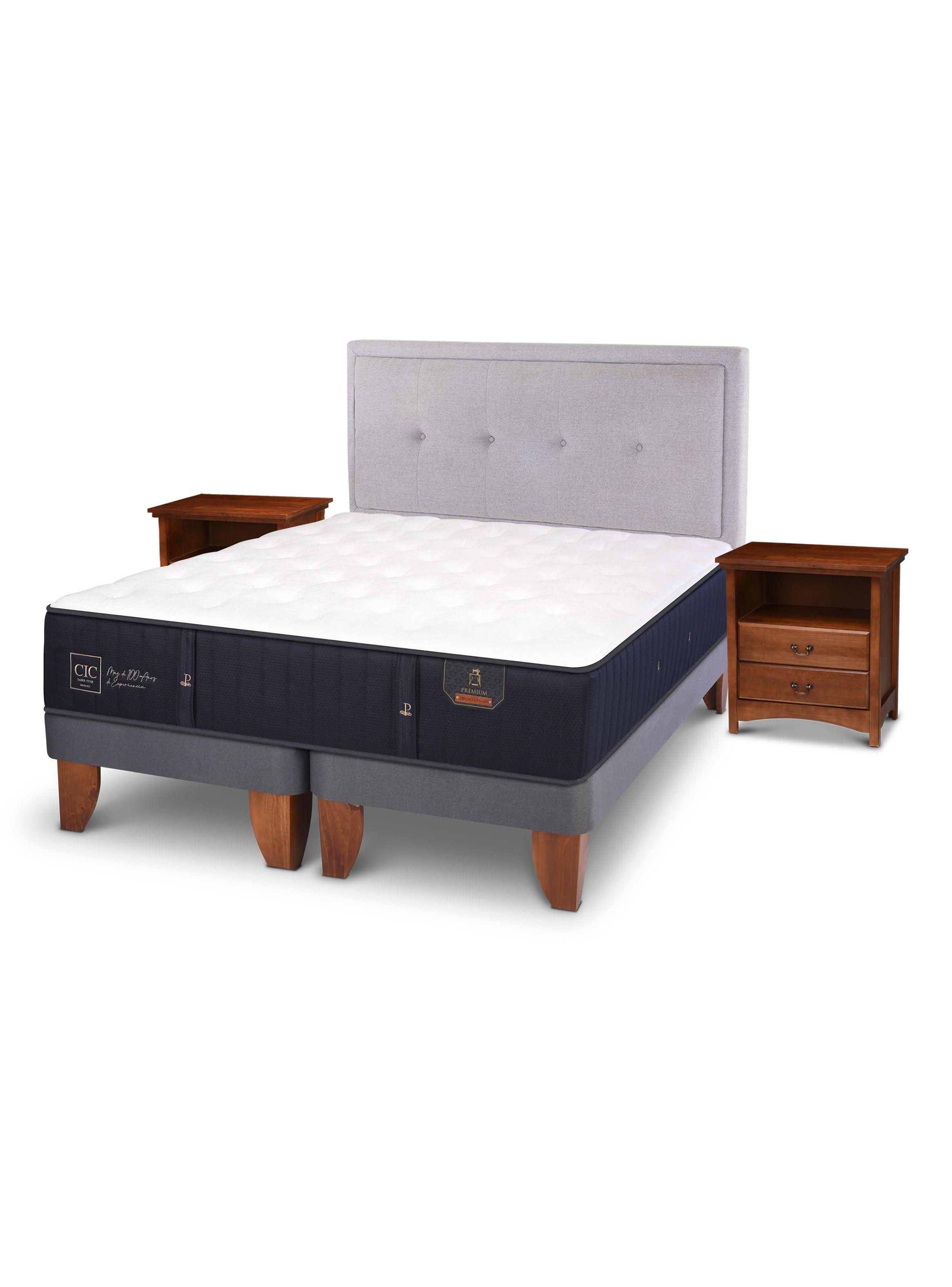 Cama Europea Premium 2 Plazas Base Dividida Ganges + Set Muebles-0