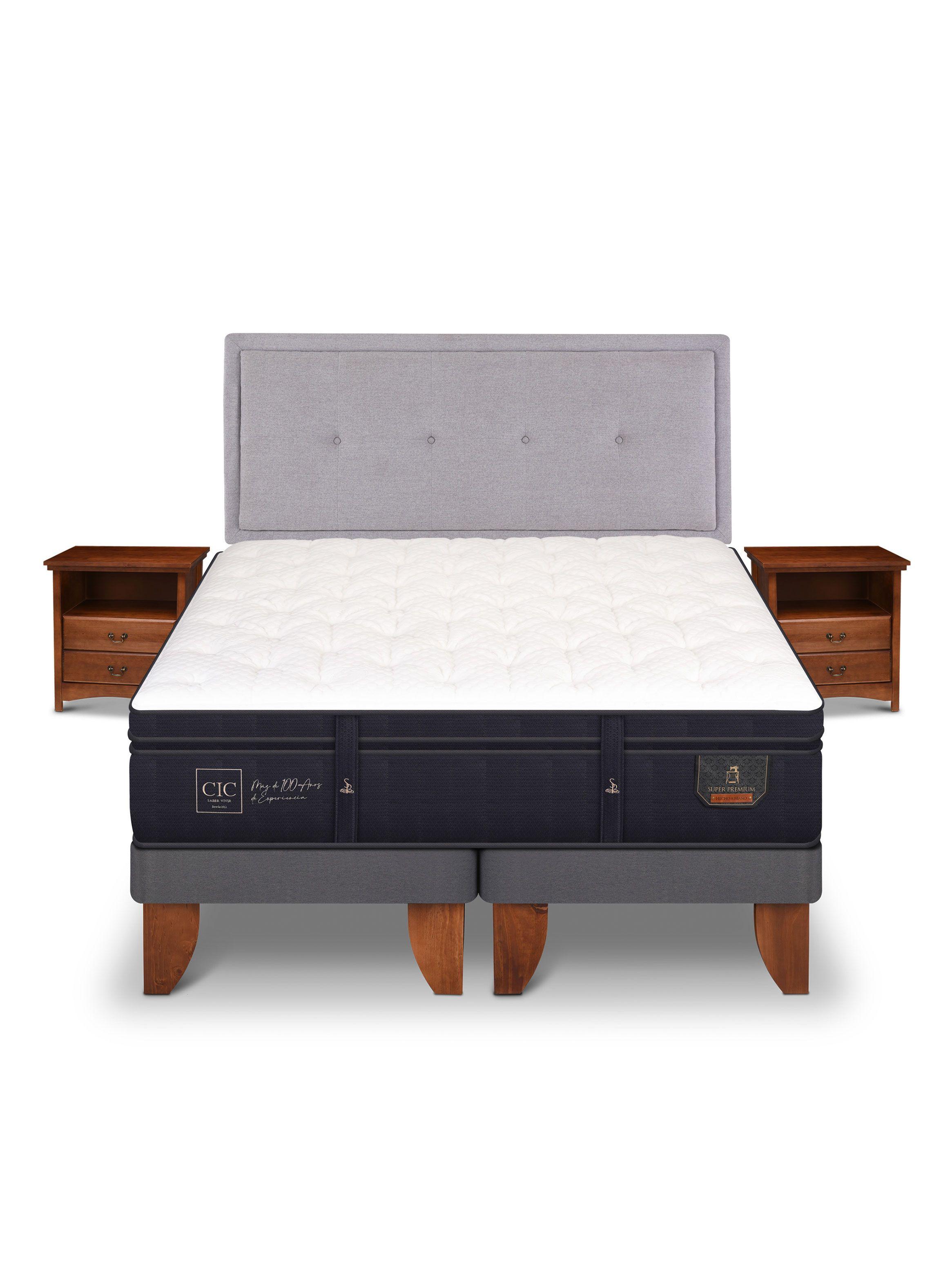 Cama Europea Super Premium 2 Plazas Base Dividida Ganges + Set Muebles-2