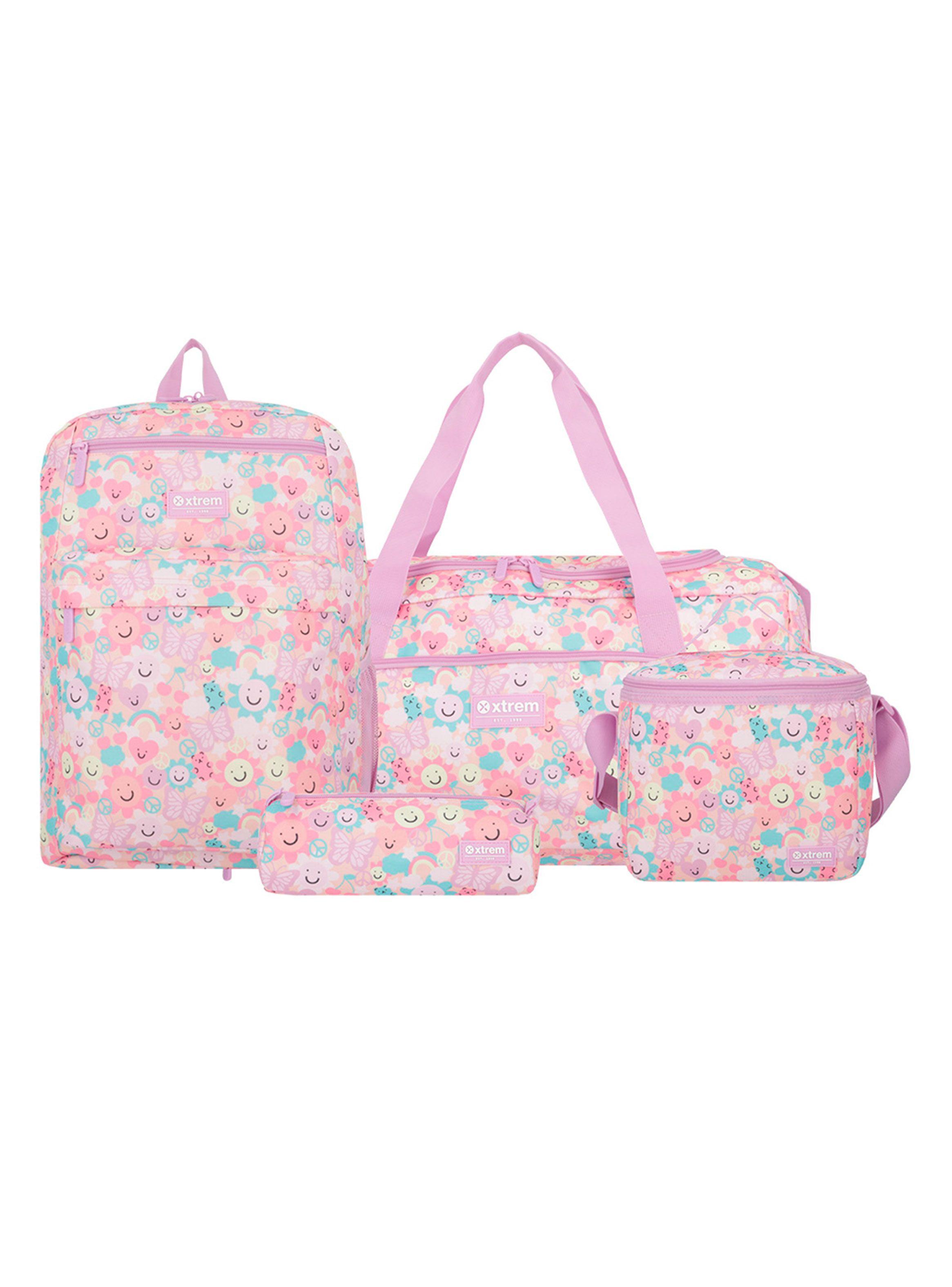 Megapack 2.0 5Xt Mochila Niña Flores Rosado-0