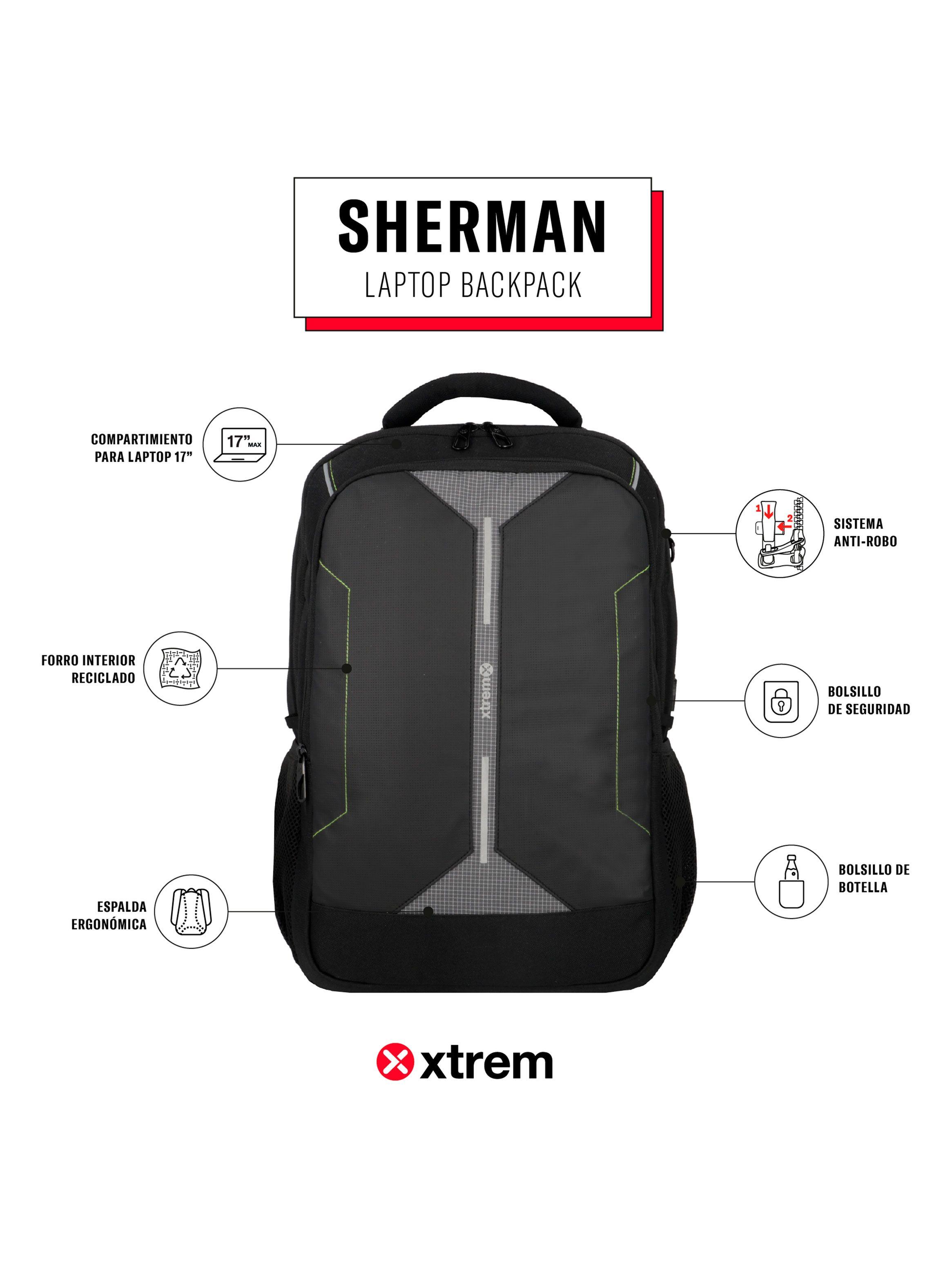 Mochila Notebook Sherman 5Xt Negro 17"-1