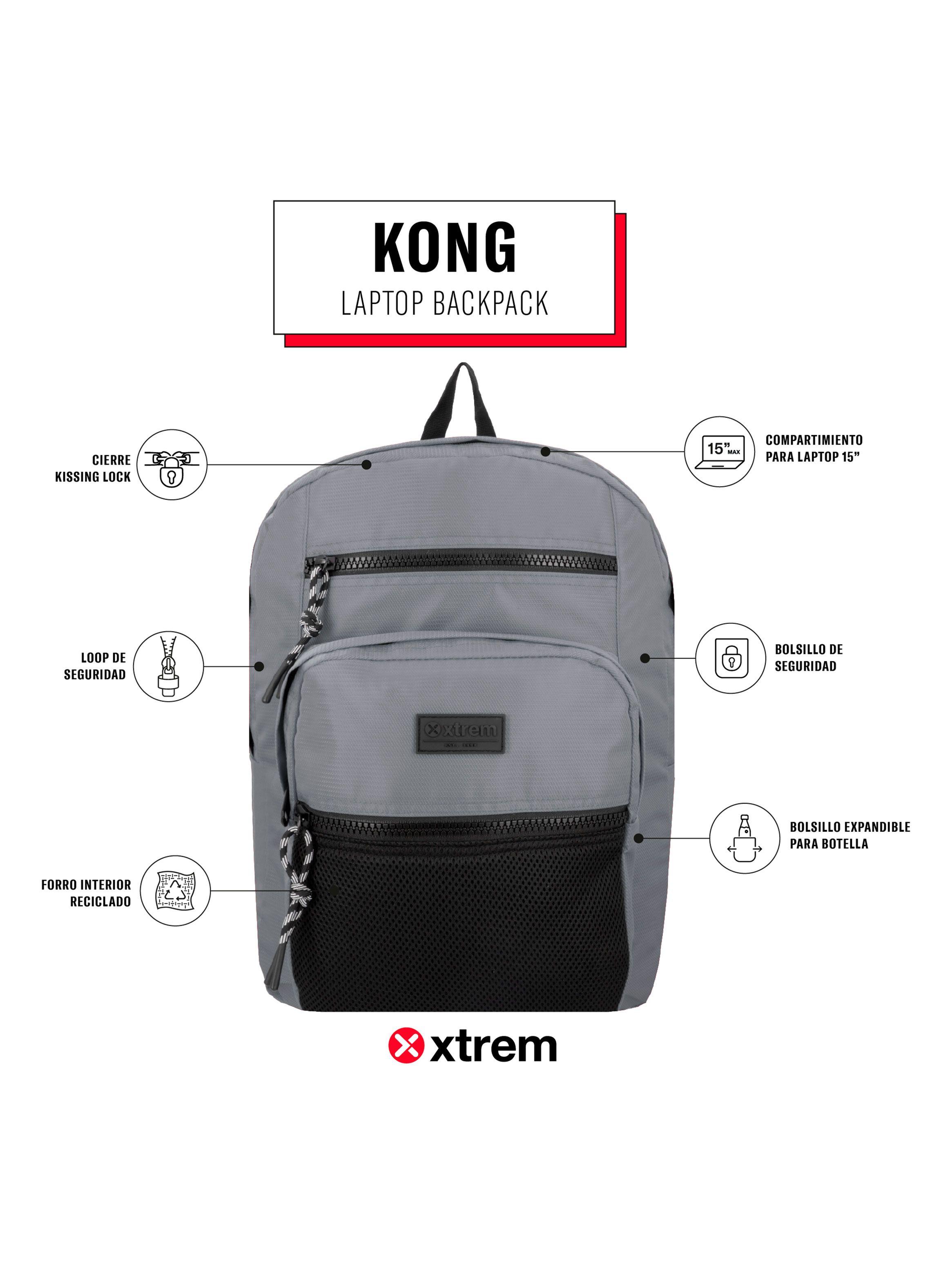 Mochila Notebook Kong 5Xt Gris 15"-1
