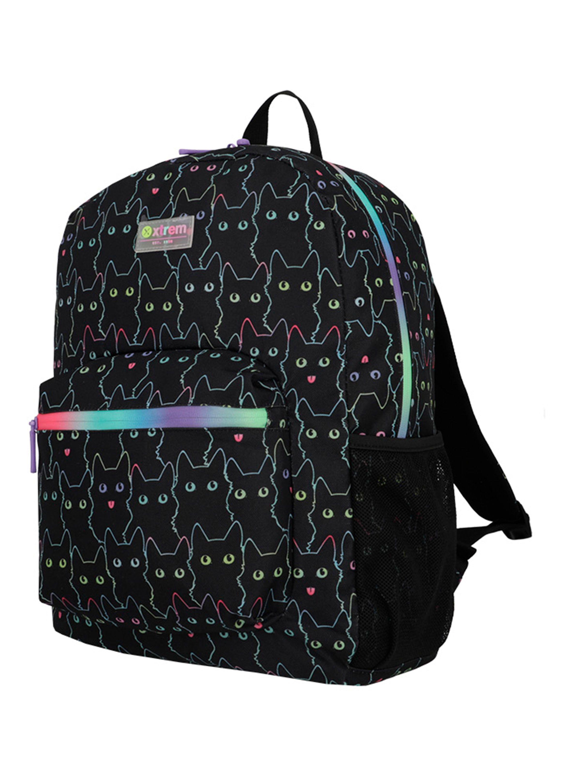 Triple Pack 5Xt Mochila Niña Gatos Negro-2
