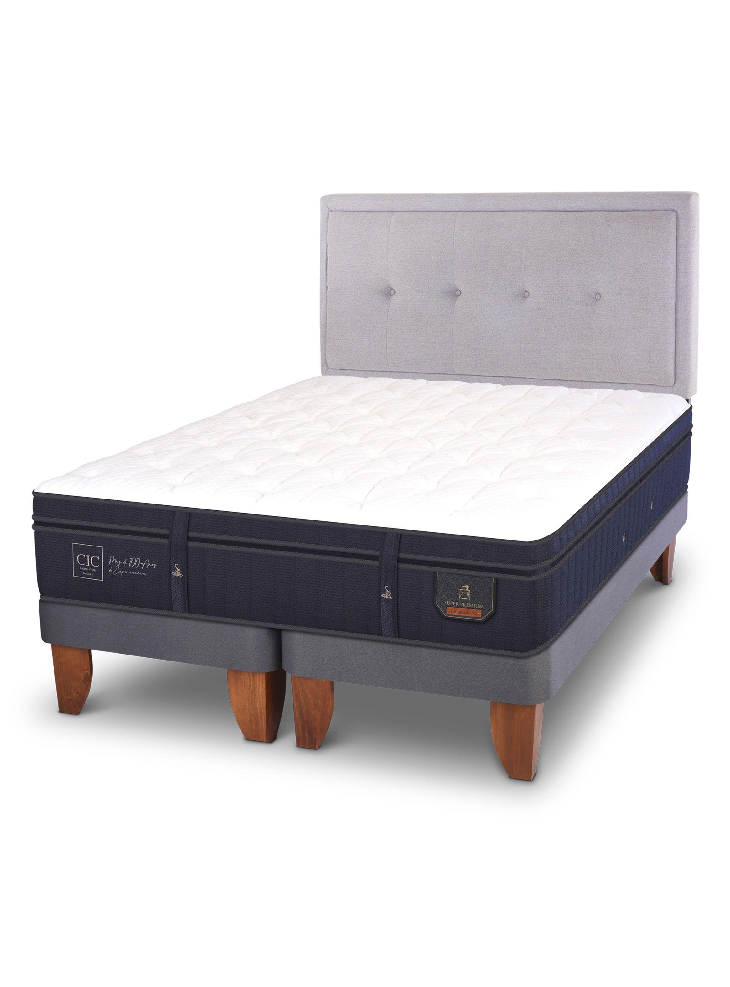 Cama Europea Super Premium 2 Plazas Base Dividida + Respaldo Ganges-0