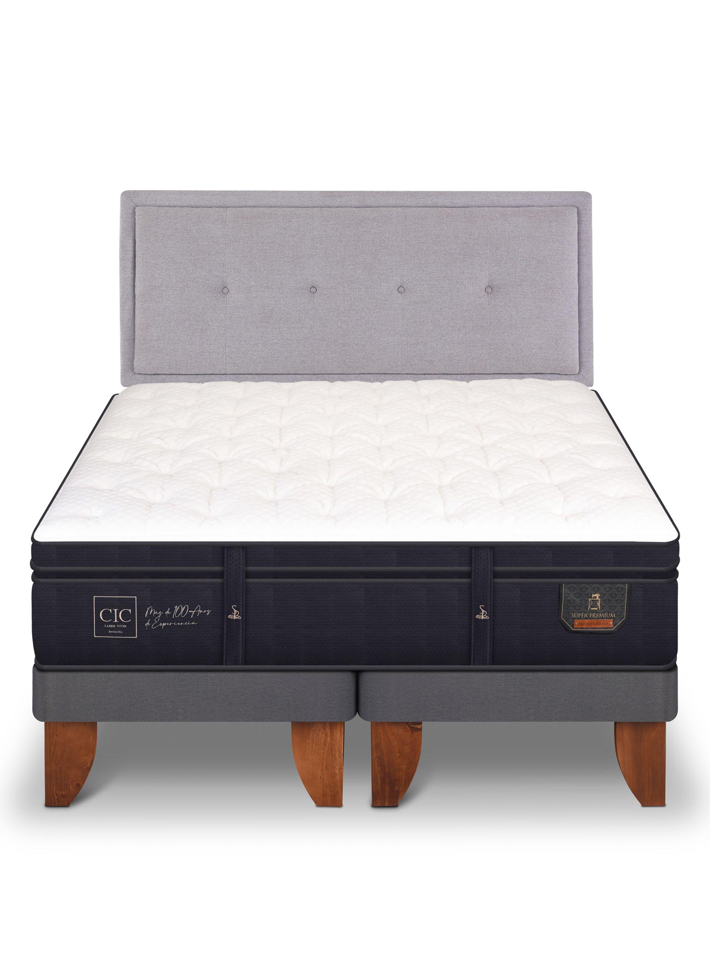 Cama Europea Super Premium 2 Plazas Base Dividida + Respaldo Ganges-2