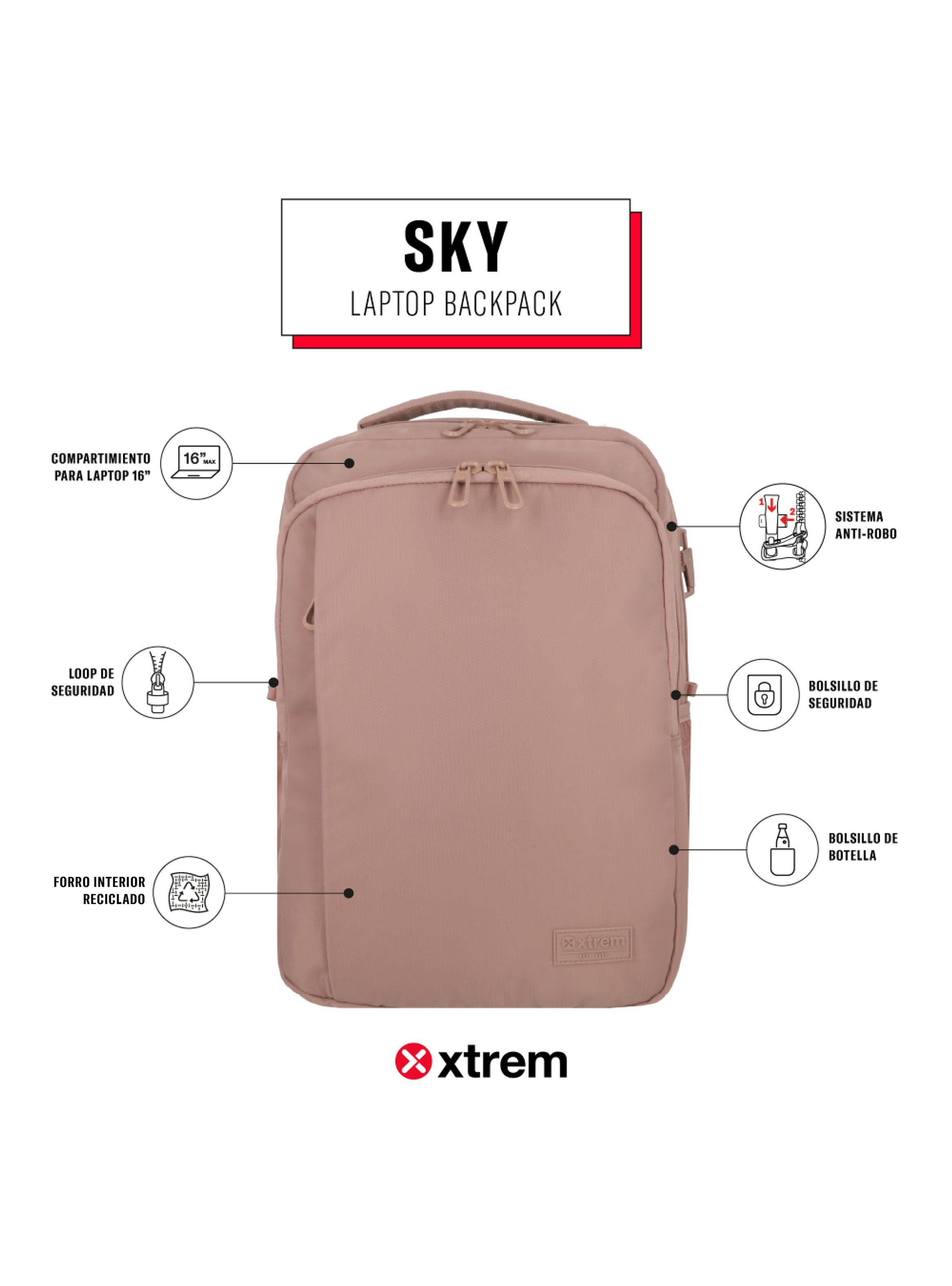 Mochila Notebook Sky 5Xt Rosado 16"-1