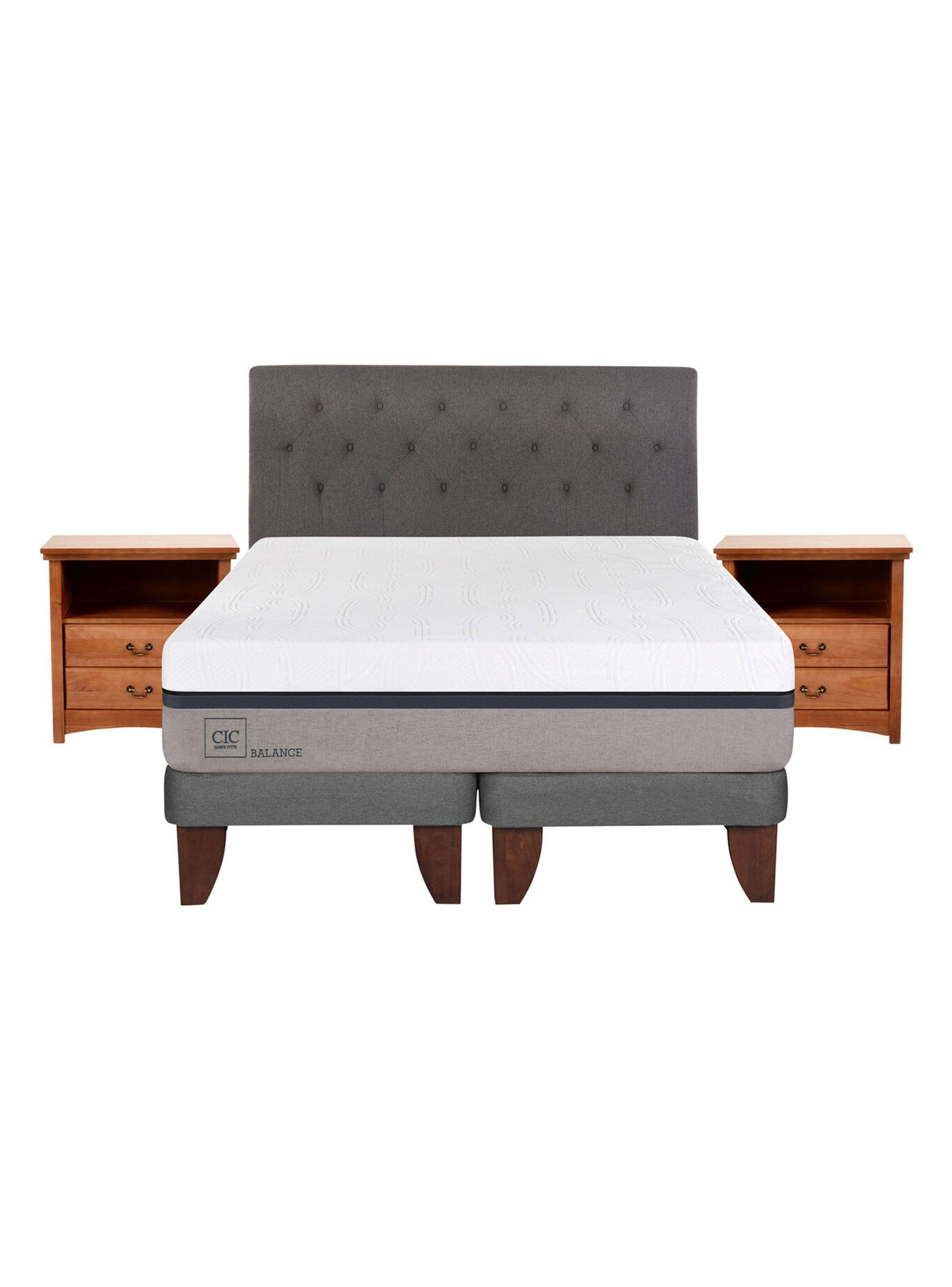 Cama Europea Balance 2 Plazas Base Dividida + Set Muebles Kavery-1