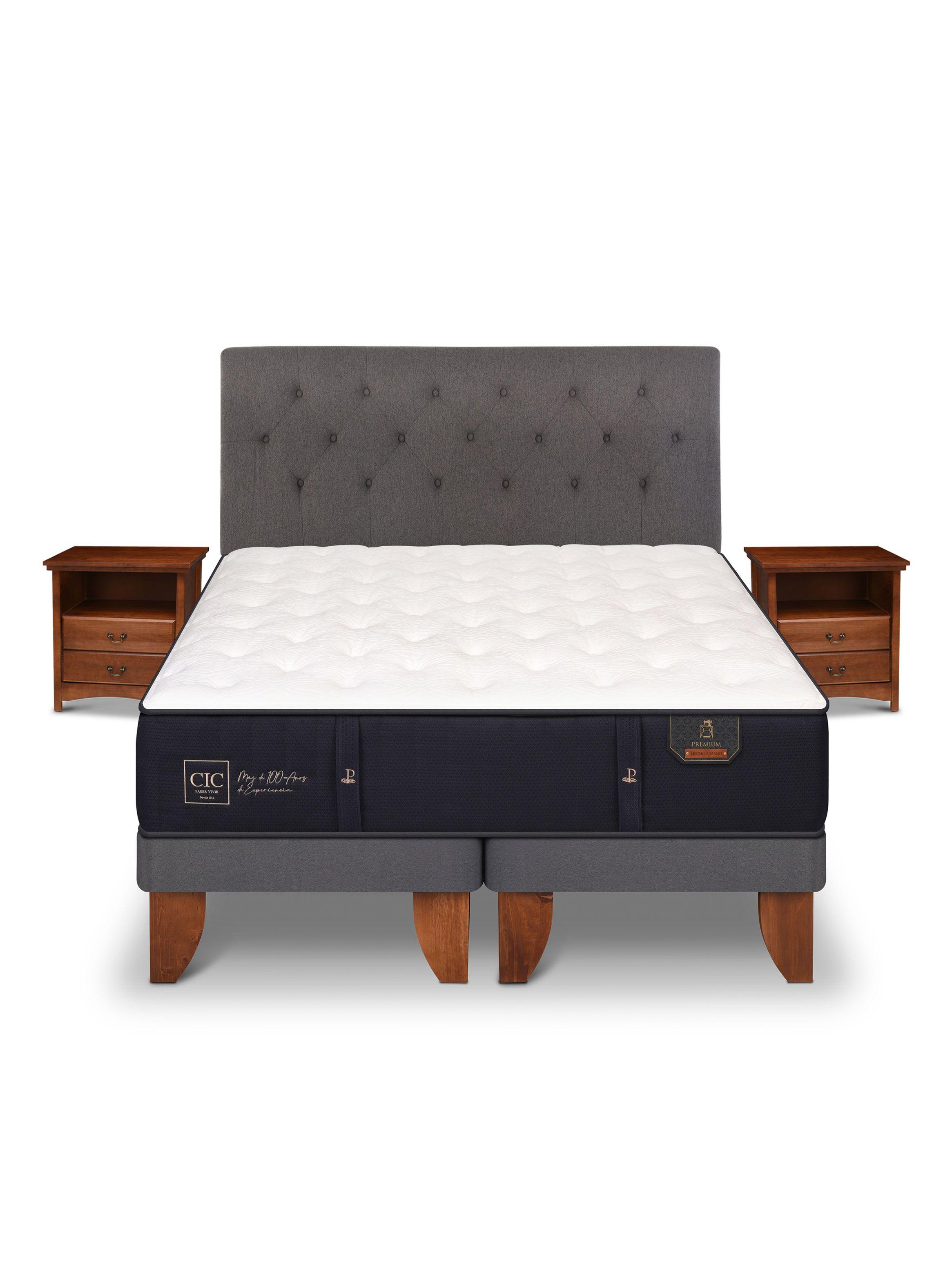 Cama Europea Premium 2 Plazas Base Dividida Kavery + Set Muebles-2