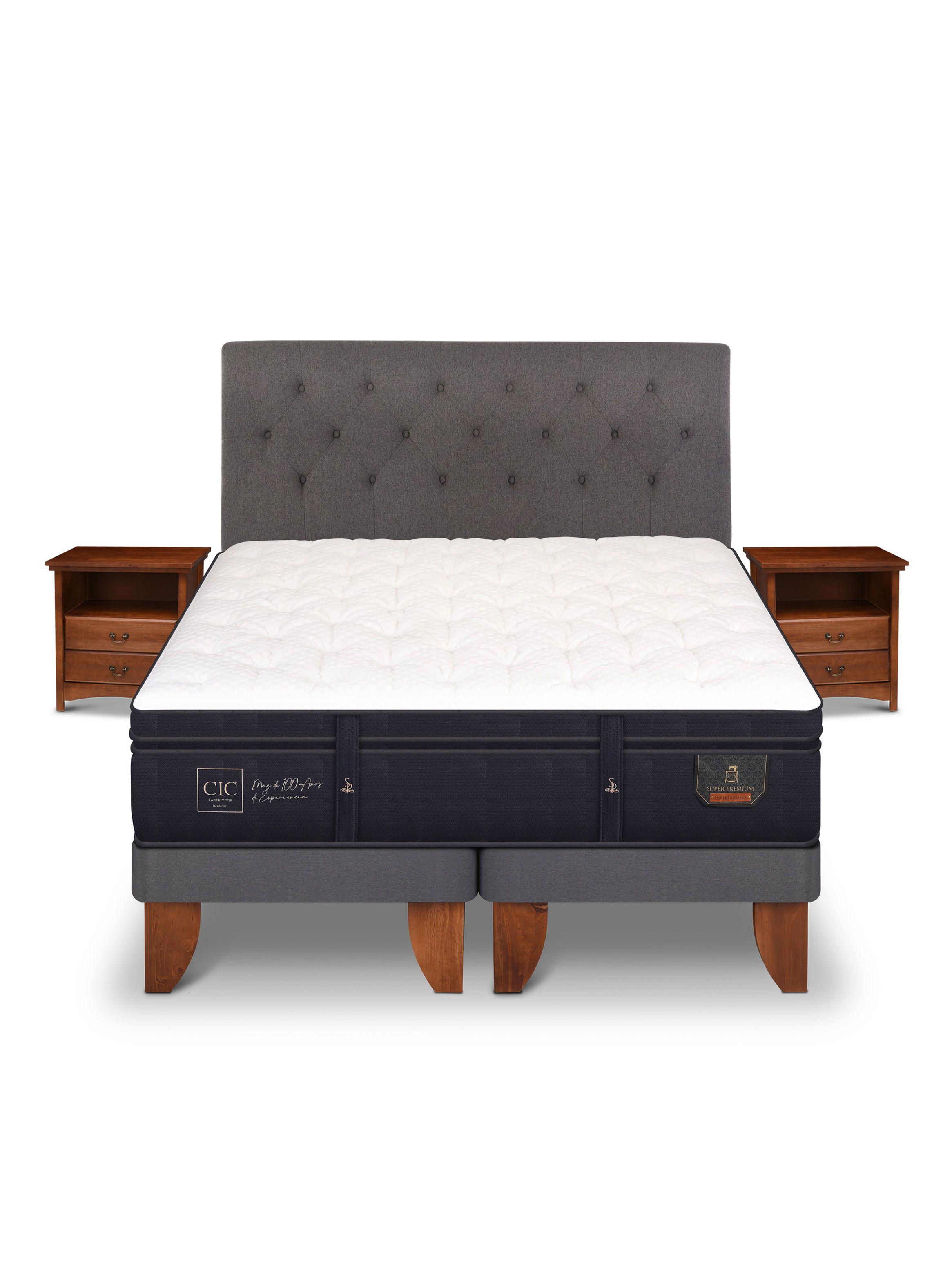 Cama Europea Super Premium 2 Plazas Base Dividida Kavery + Set Muebles-2