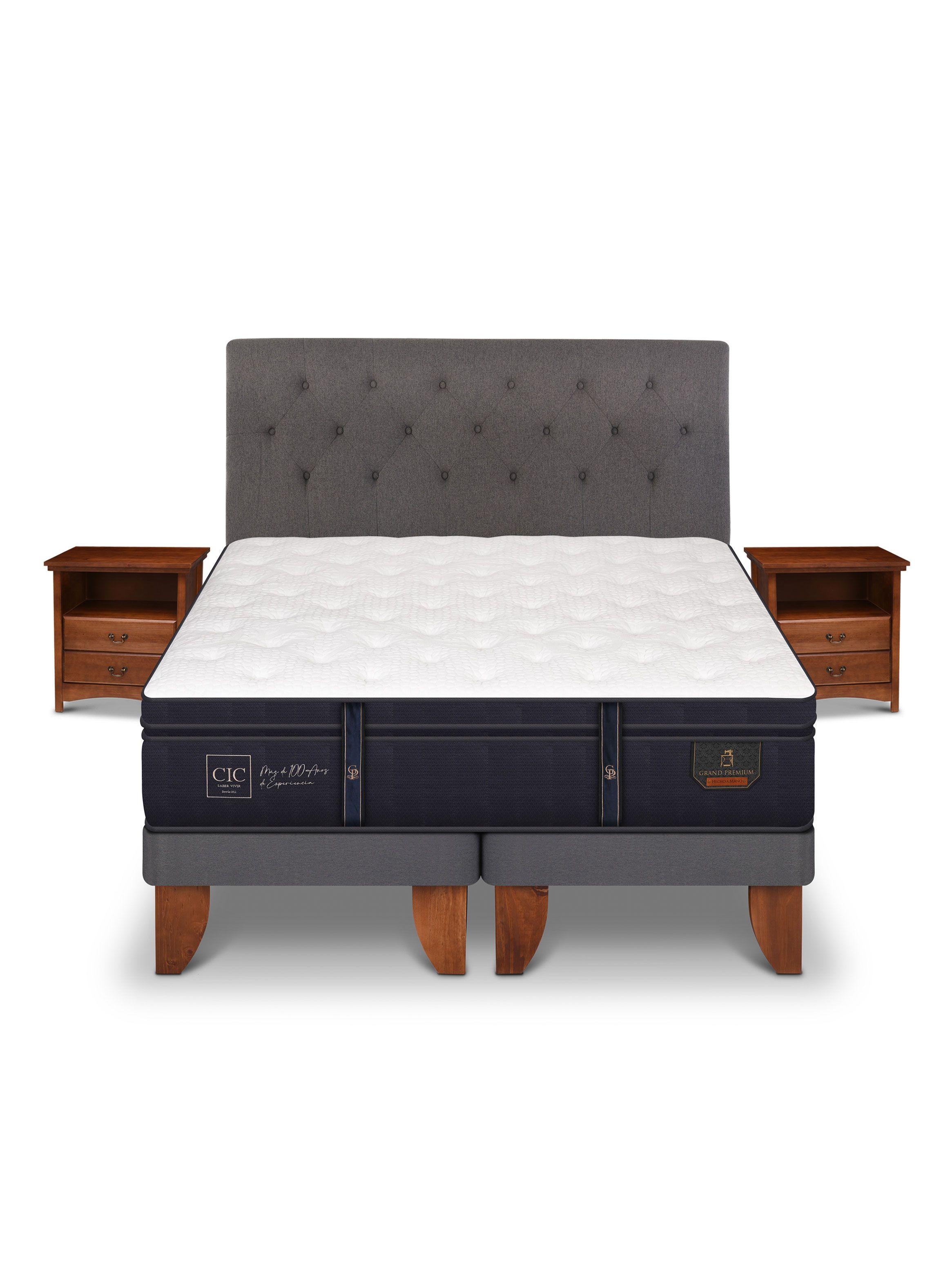 Cama Europea Grand Premium 2 Plazas Base Dividida Kavery + Set Muebles-2