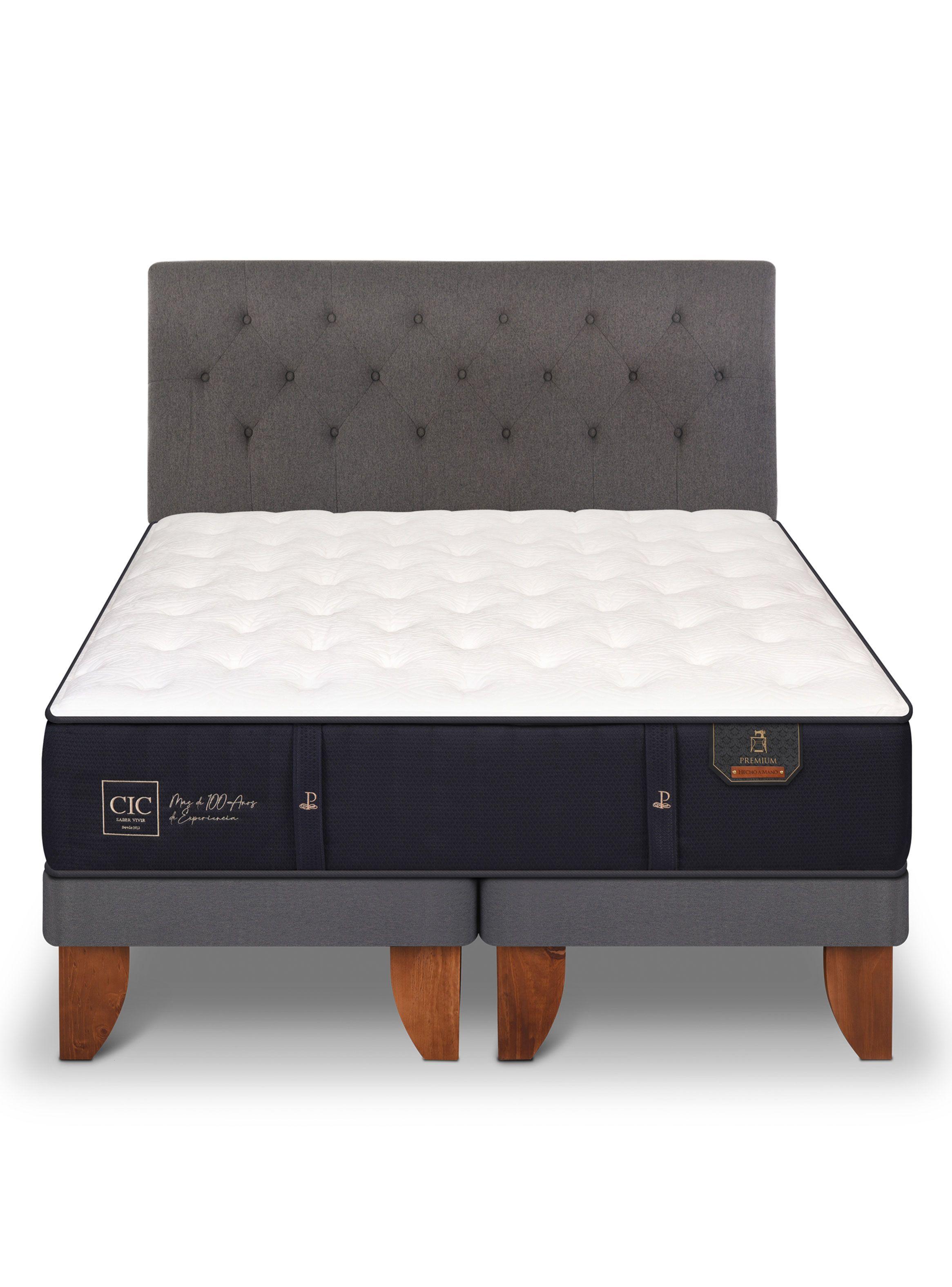 Cama Europea Premium 2 Plazas Base Dividida + Respaldo Kavery-2
