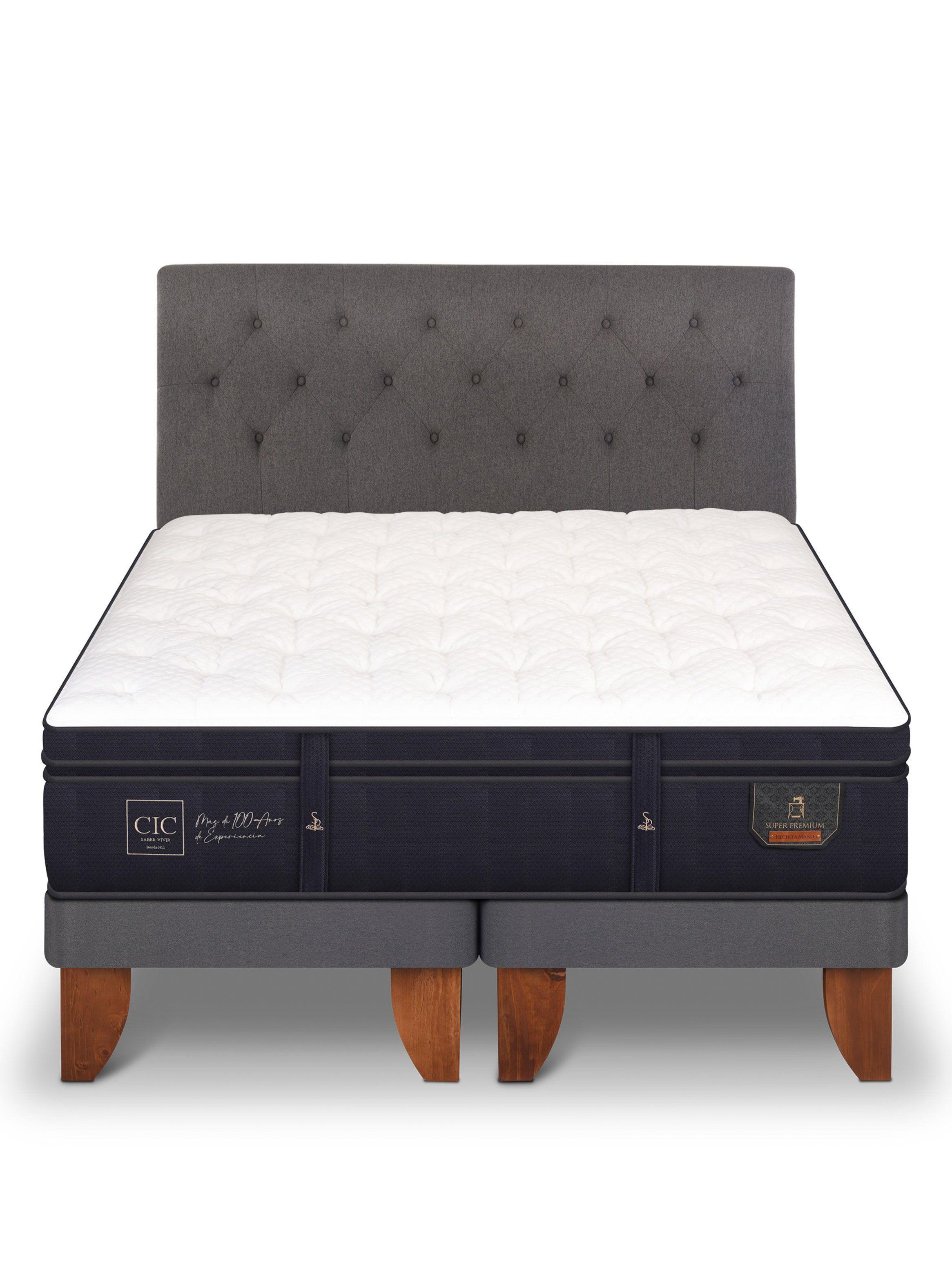 Cama Europea Super Premium 2 Plazas Base Dividida + Respaldo Kavery-2