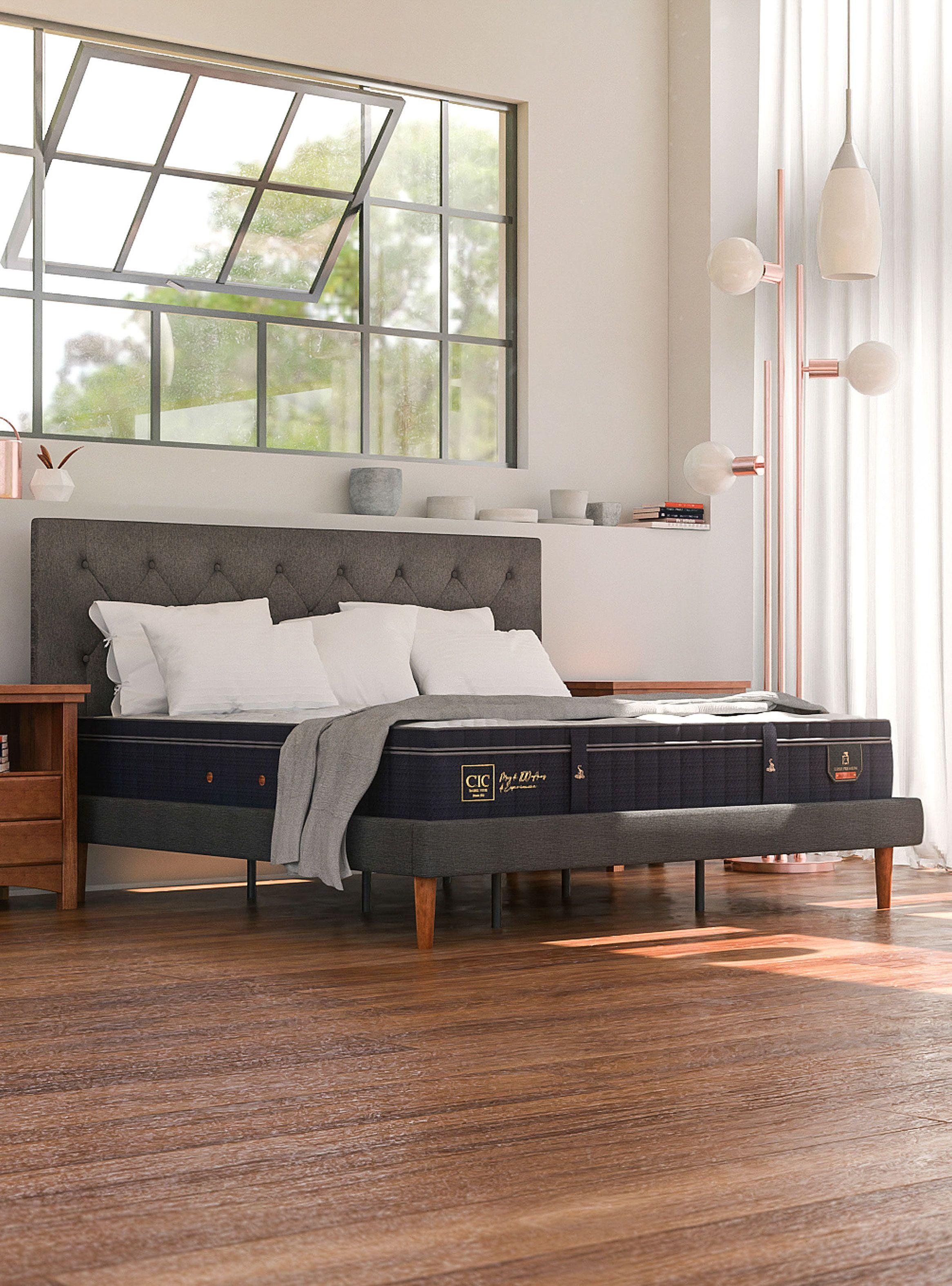 Cama Europea Super Premium King + Respaldo Kavery-4