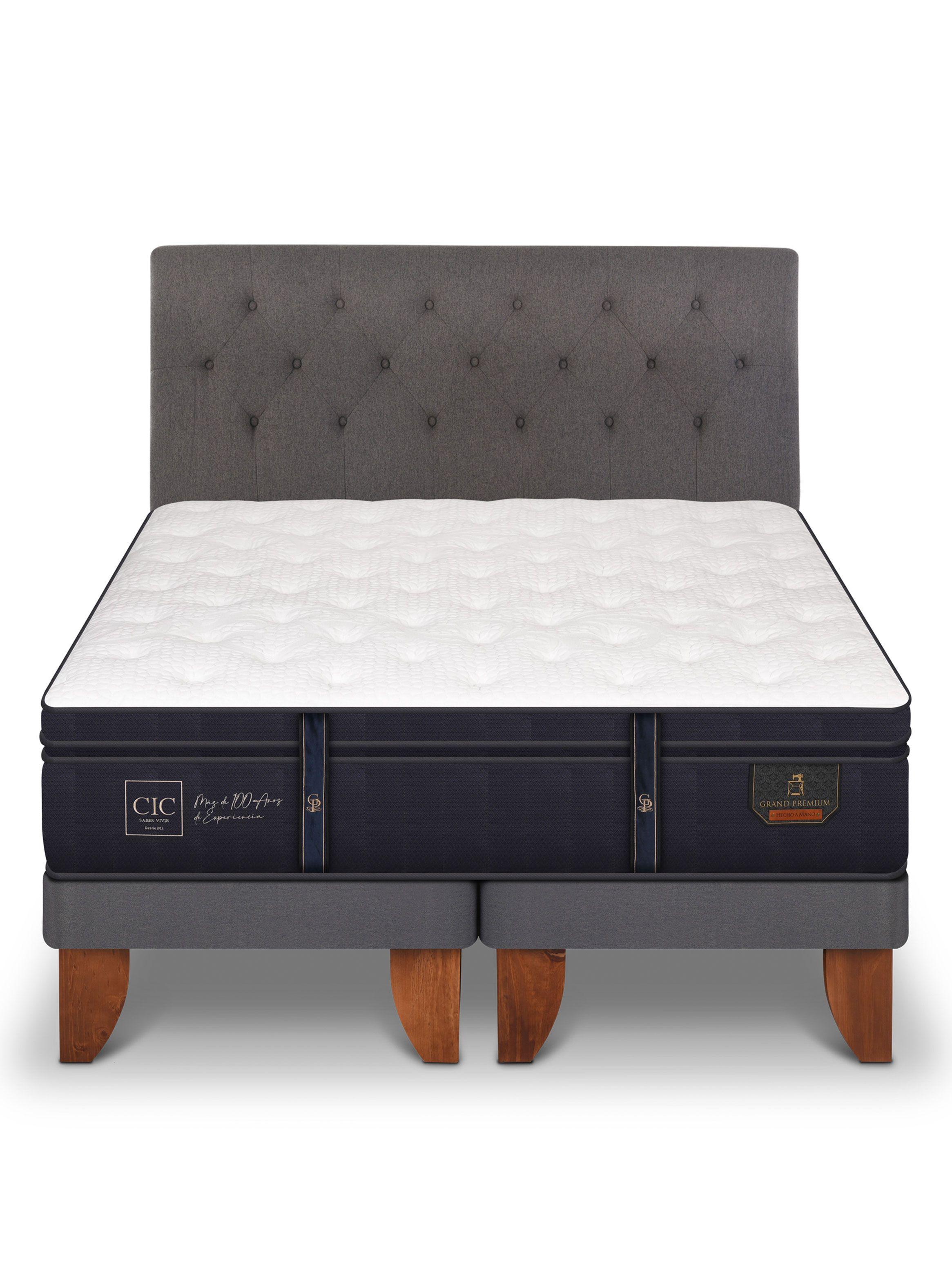 Cama Europea Grand Premium 2 Plazas Base Dividida + Respaldo Kavery-2