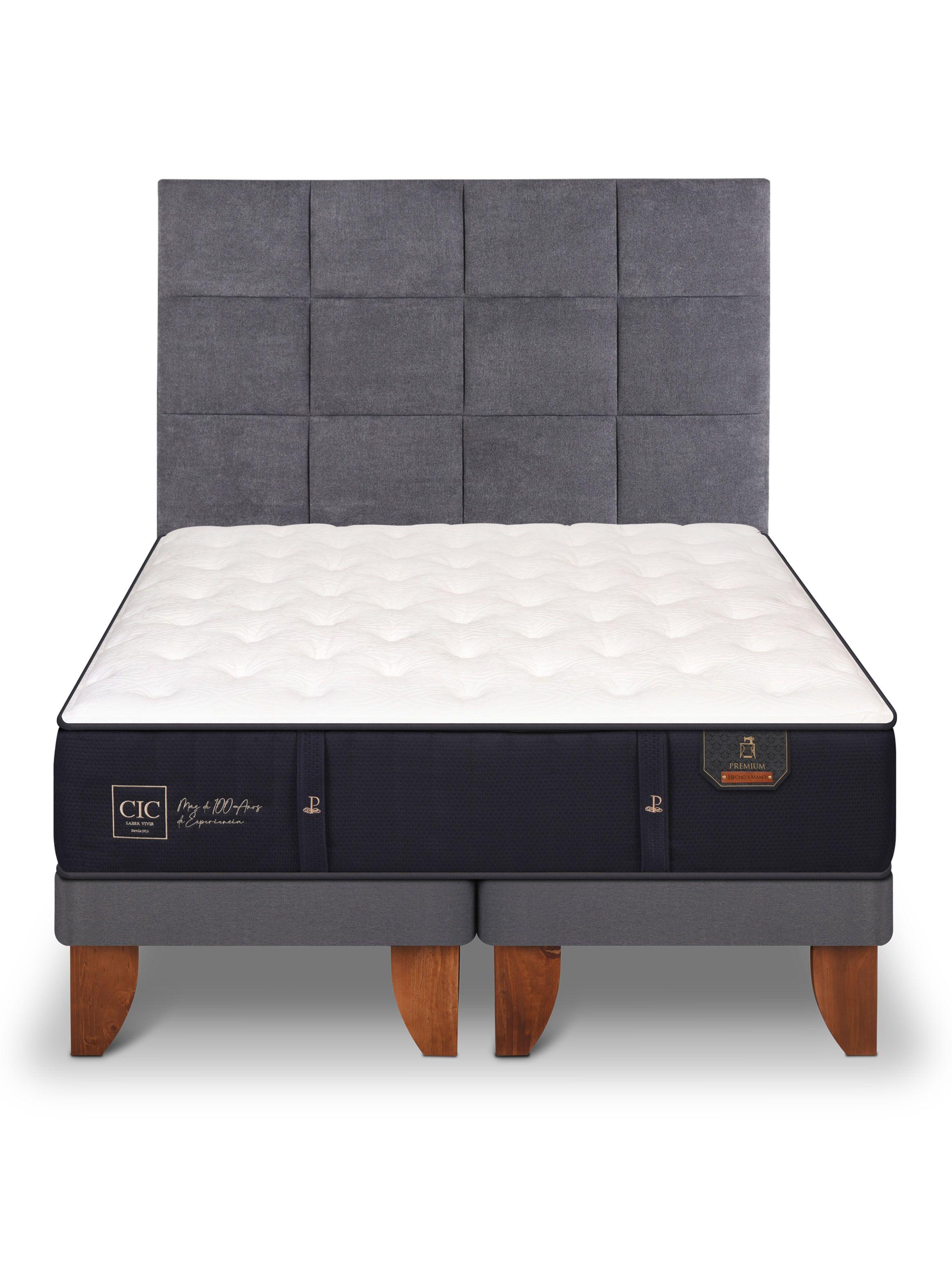 Cama Europea Premium 2 Plazas Base Dividida + Respaldo Tamesis-2
