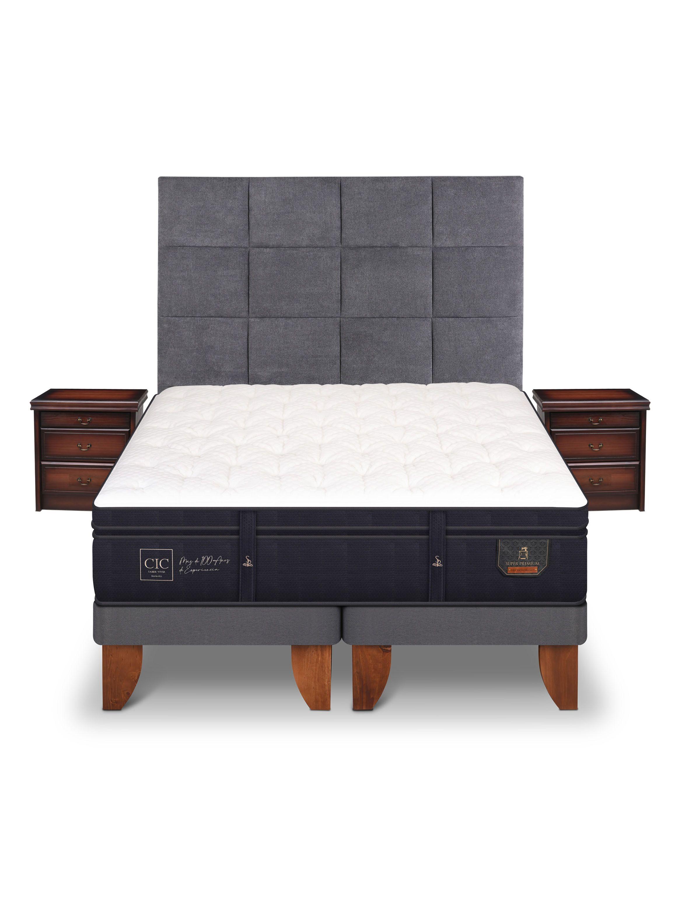 Cama Europea Super Premium 2 Plazas Base Dividida Tamesis + Set Muebles-2