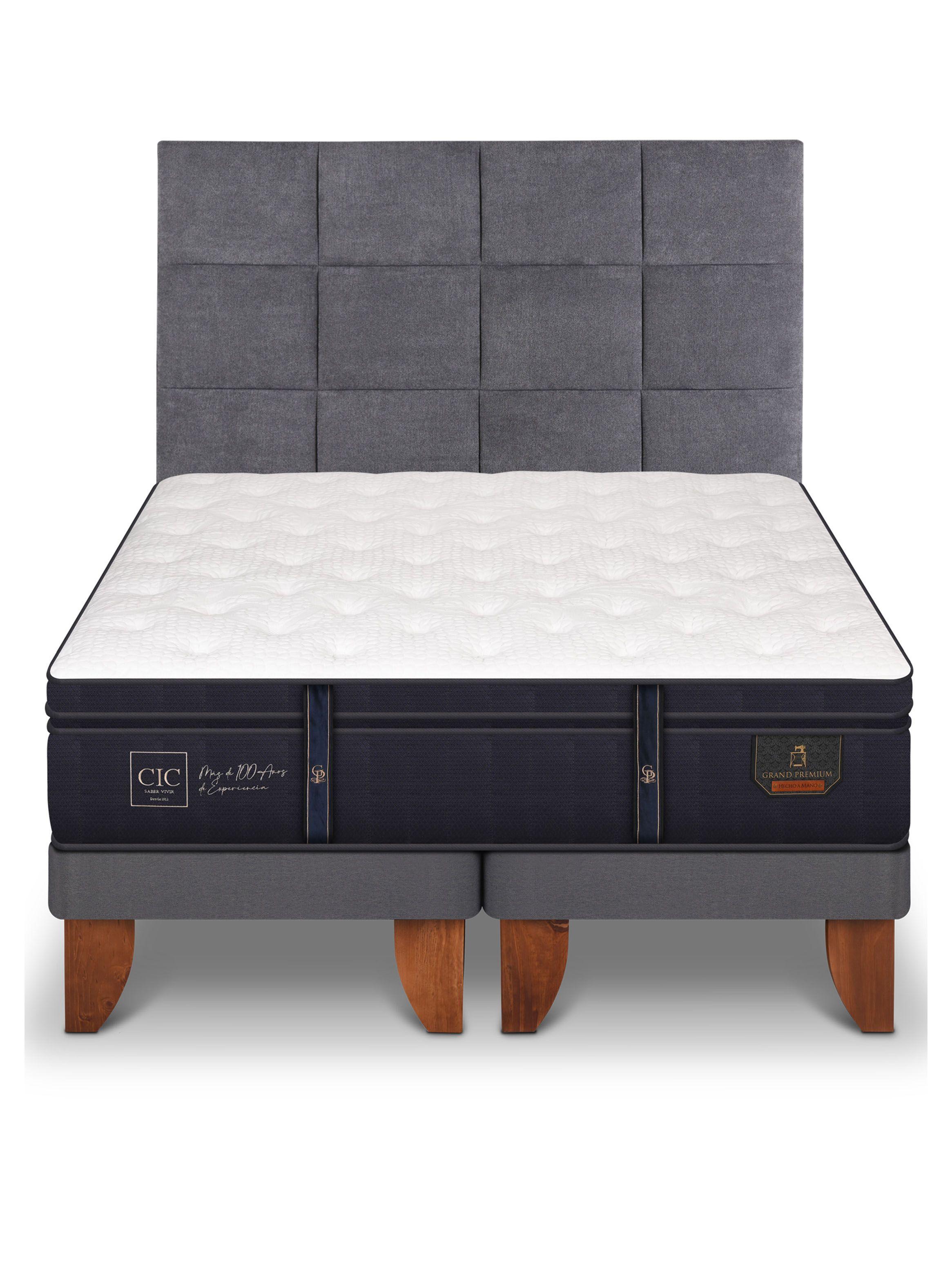 Cama Europea Grand Premium 2 Plazas Base Dividida + Respaldo Tamesis-2