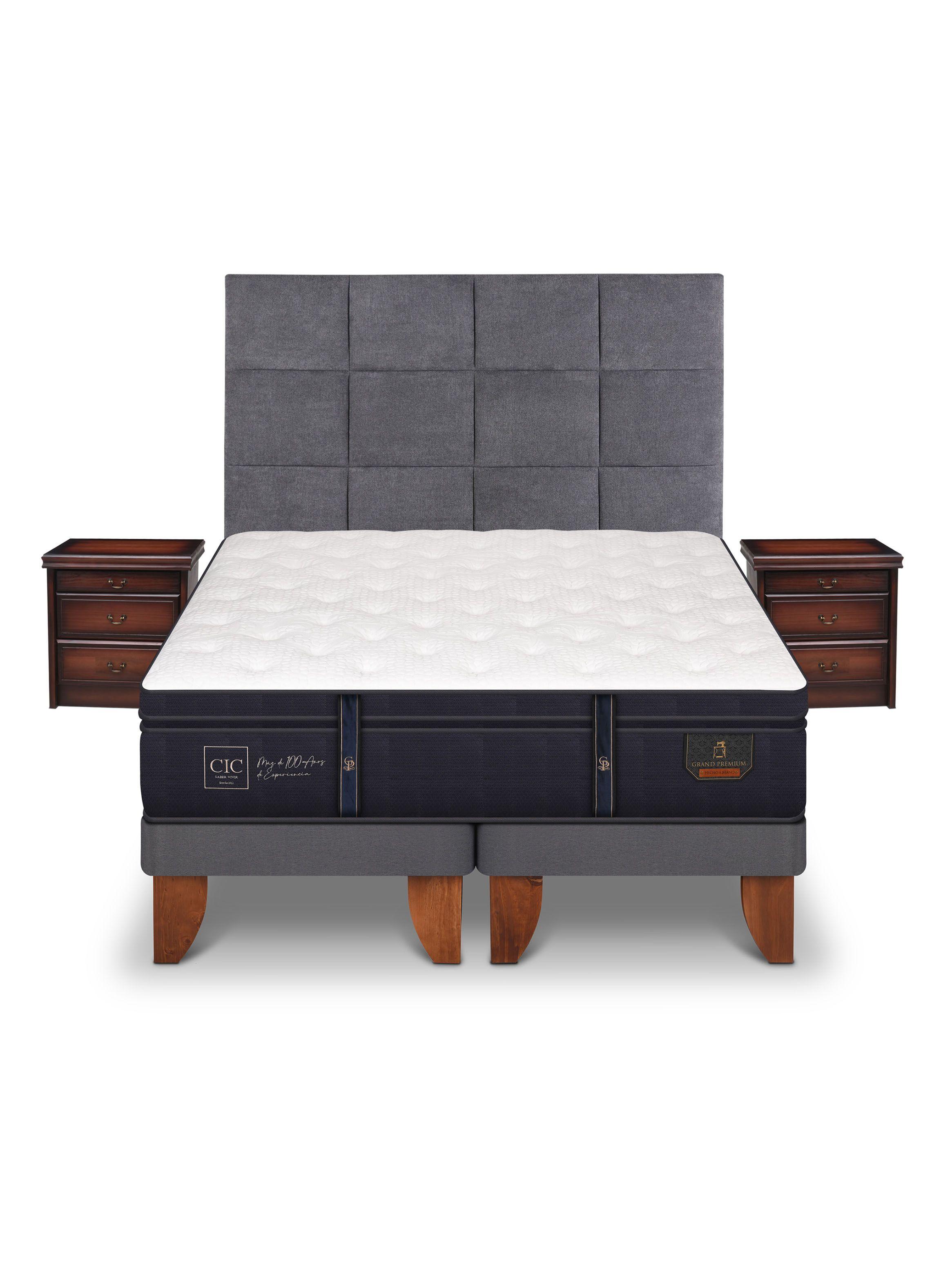 Cama Europea Grand Premium 2 Plazas Base Dividida Tamesis + Set Muebles-2