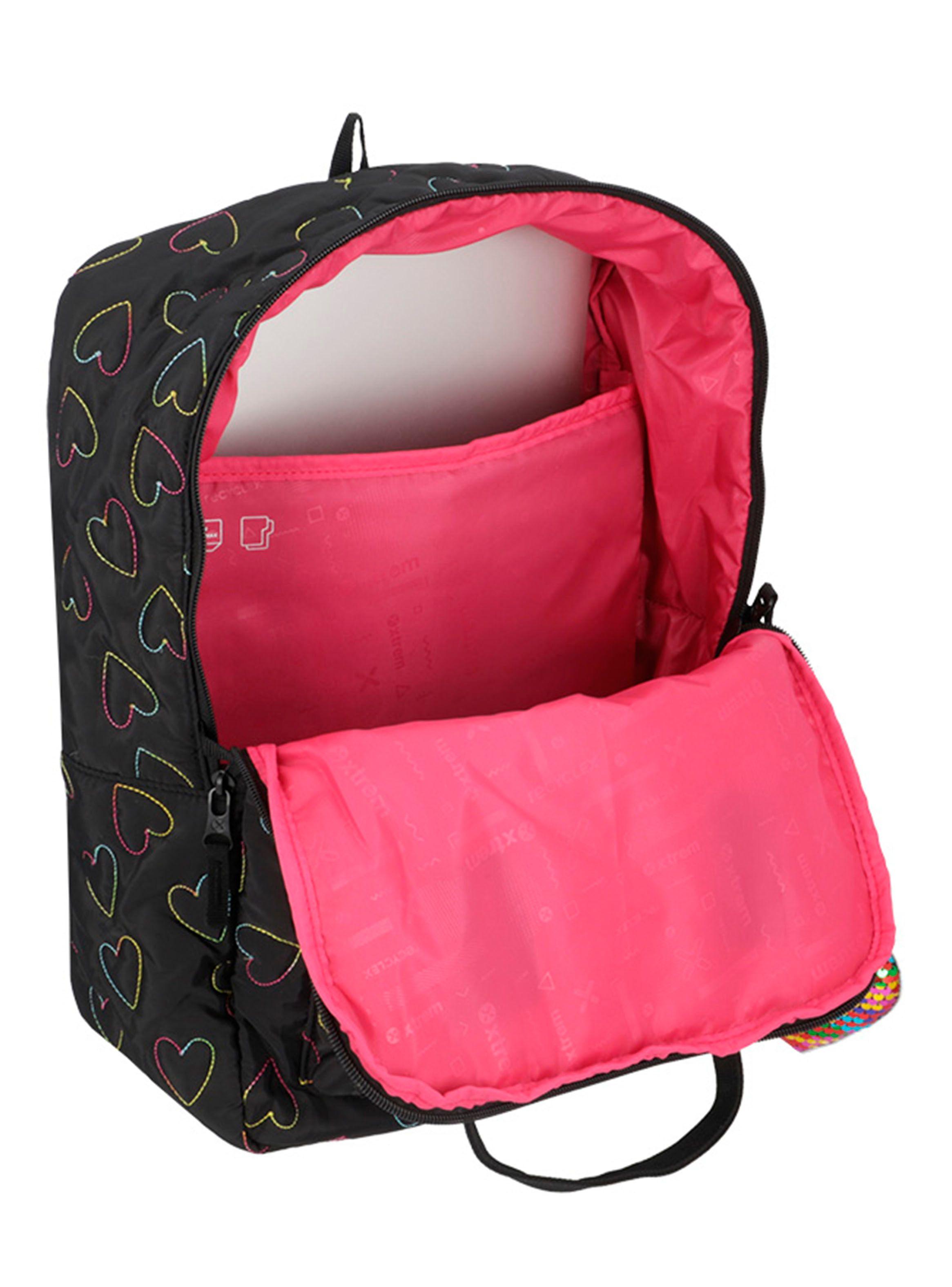 Mochila Notebook Leia 5Xt Corazones Negro 15"-3