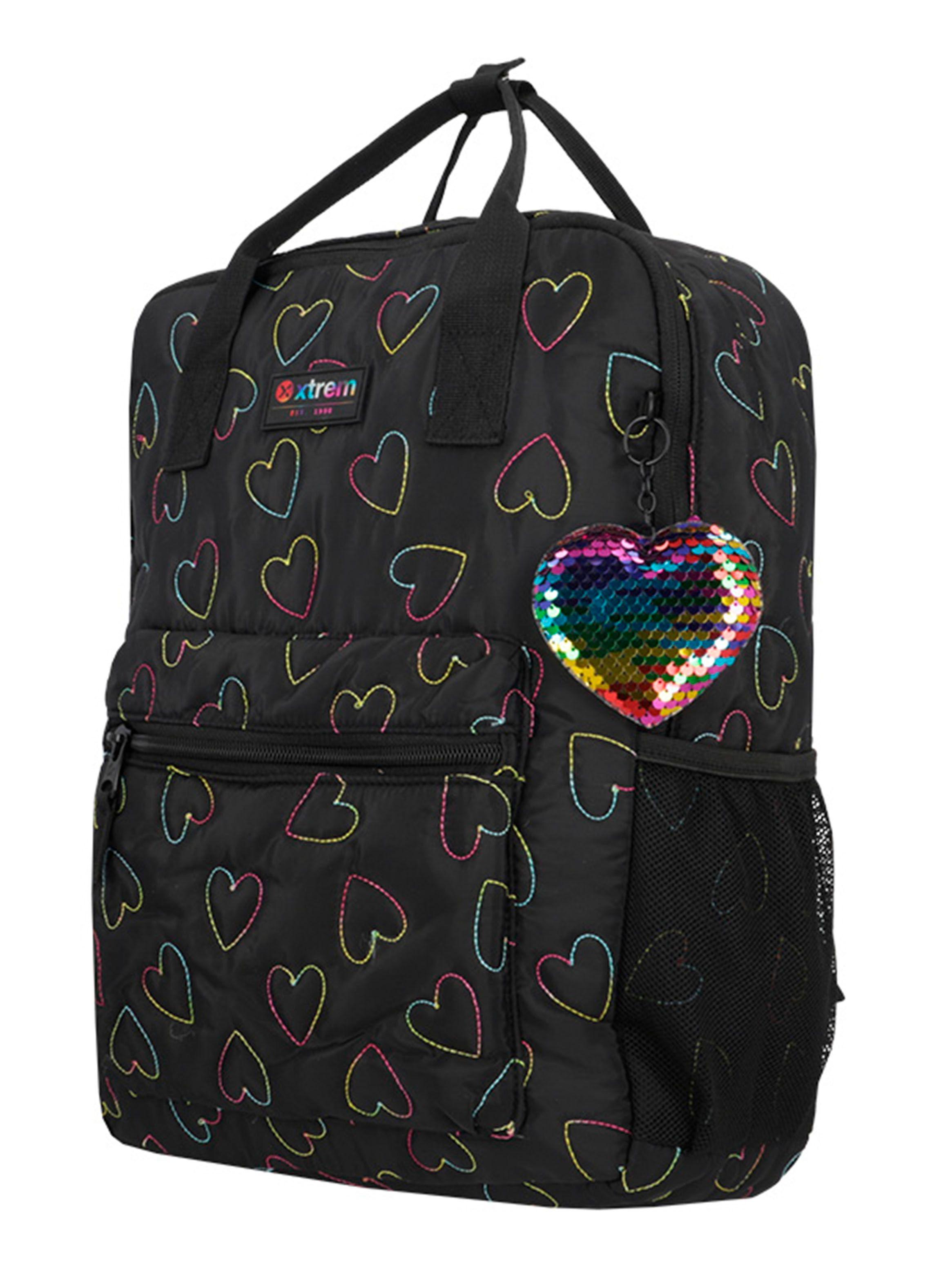 Mochila Notebook Leia 5Xt Corazones Negro 15"-2