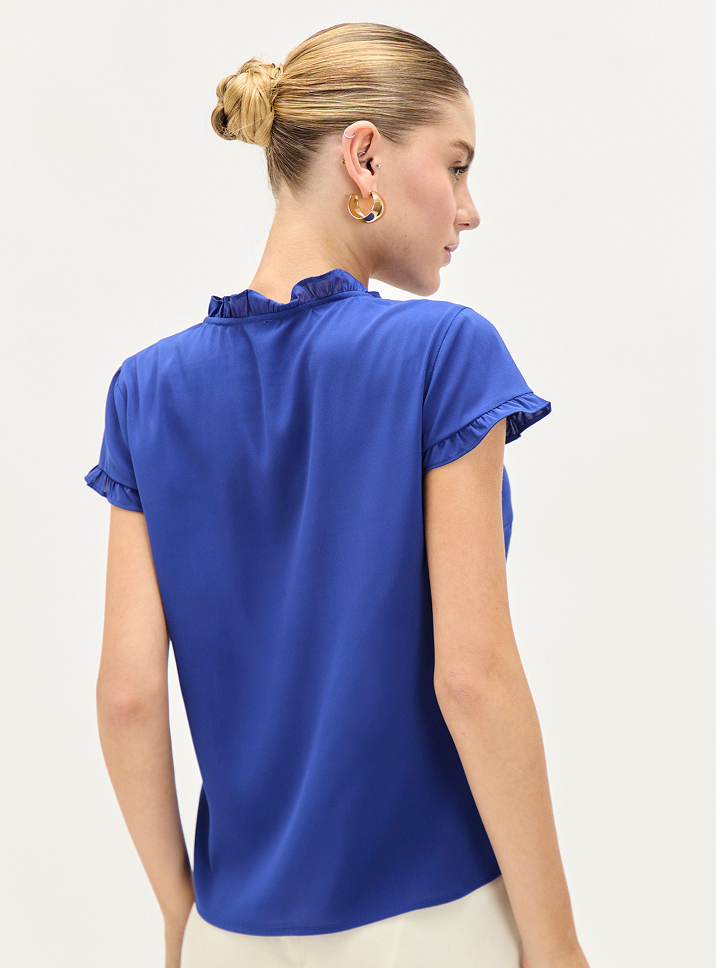 Blusa Lisa con Manga Detalle en Escote-1