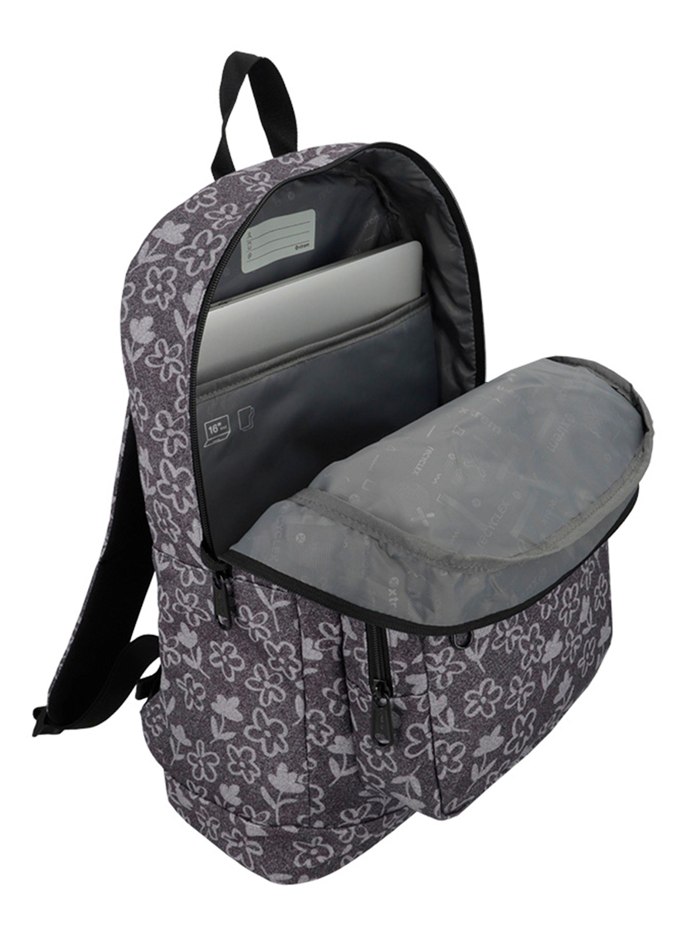 Mochila Notebook Everdale 5Xt Flores Negro 16"-3