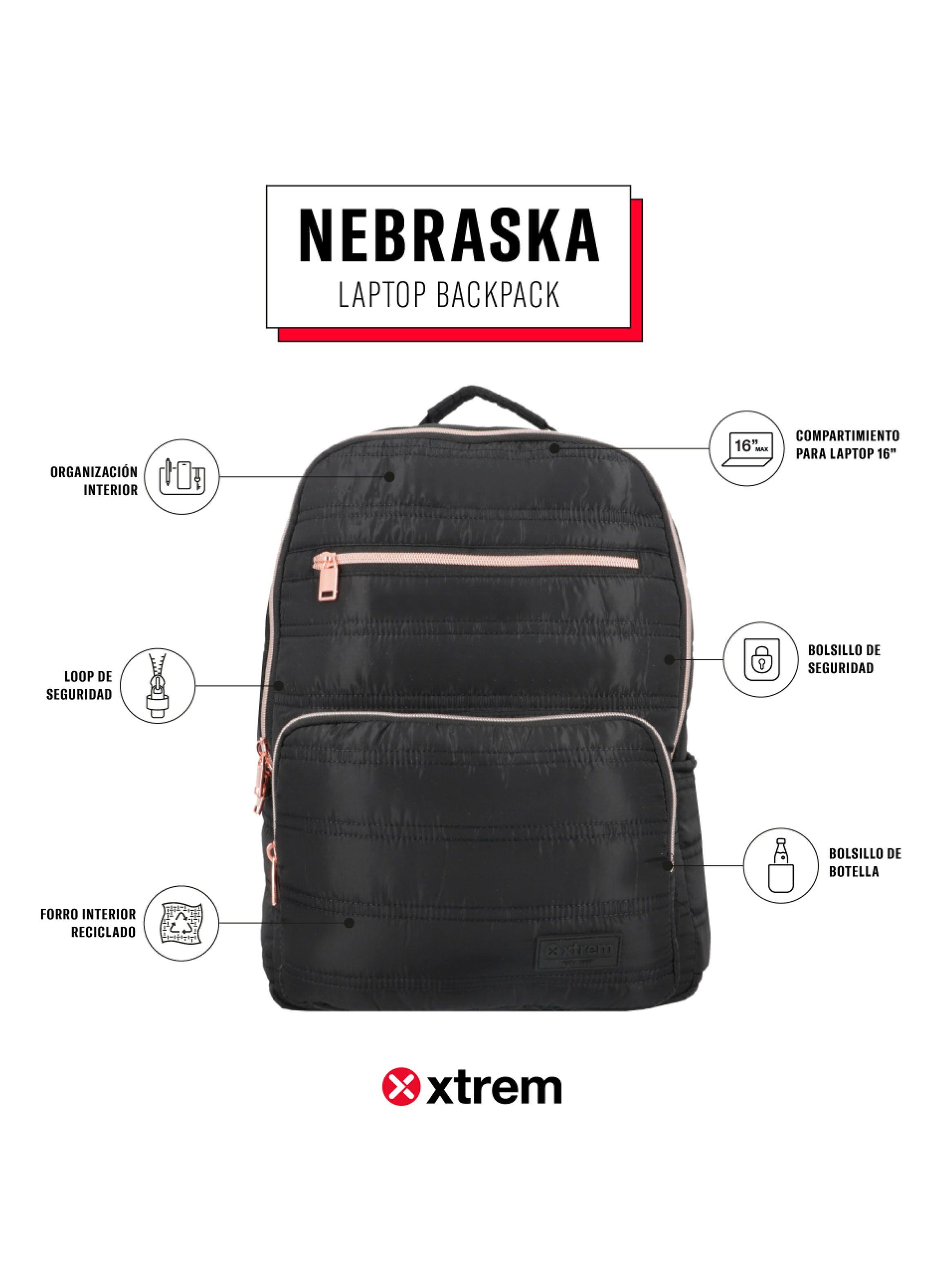 Mochila Notebook Nebraska 5Xt Negro/Rose Gold 16"-4
