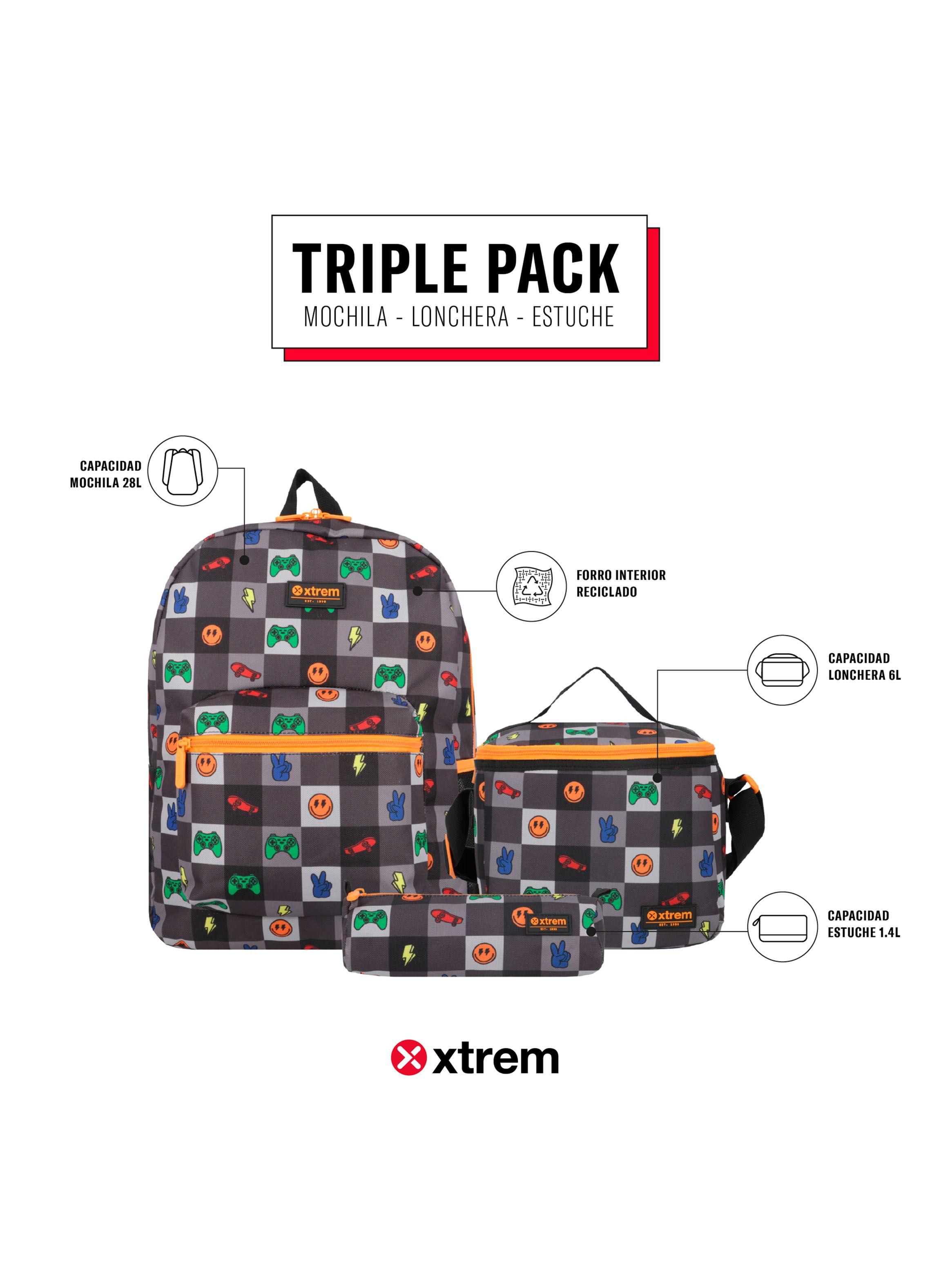 Triple Pack 5Xt Mochila Niño Gamer Negro-4