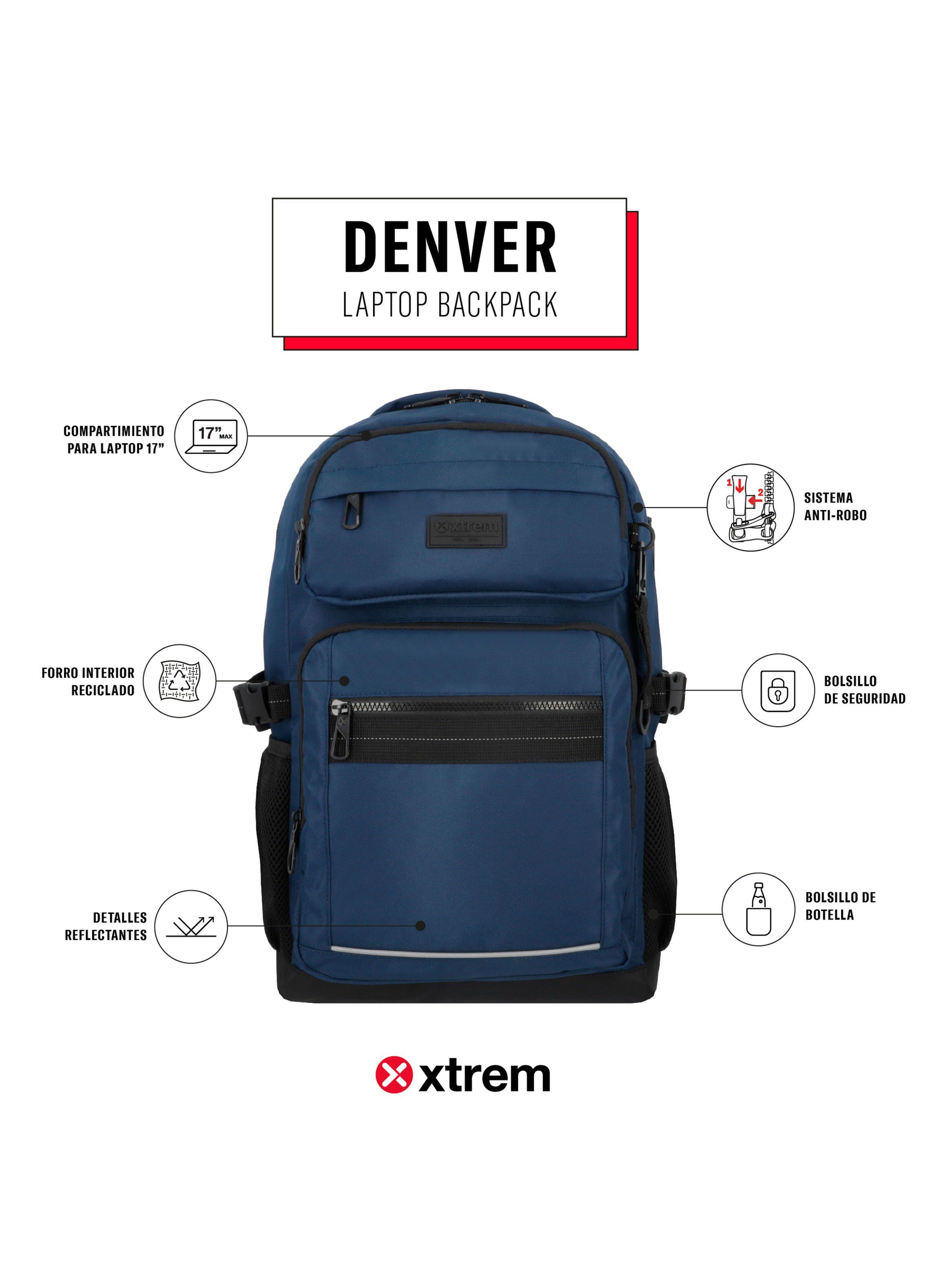 Mochila Notebook Denver 5Xt Azul 17"-4