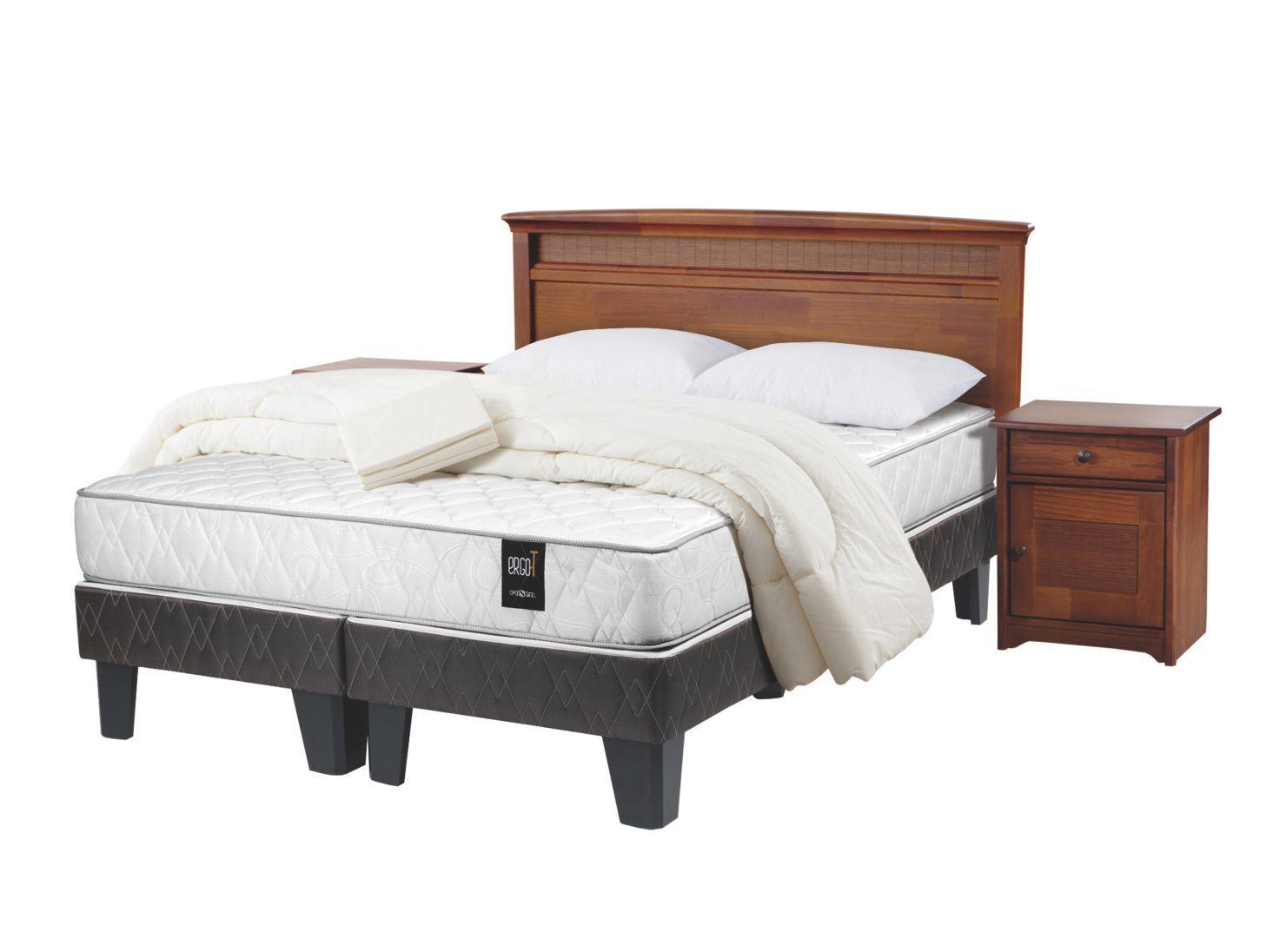 Cama Ergo T 2 Plazas Base Dividida + Set Veneto + Set Textil-0