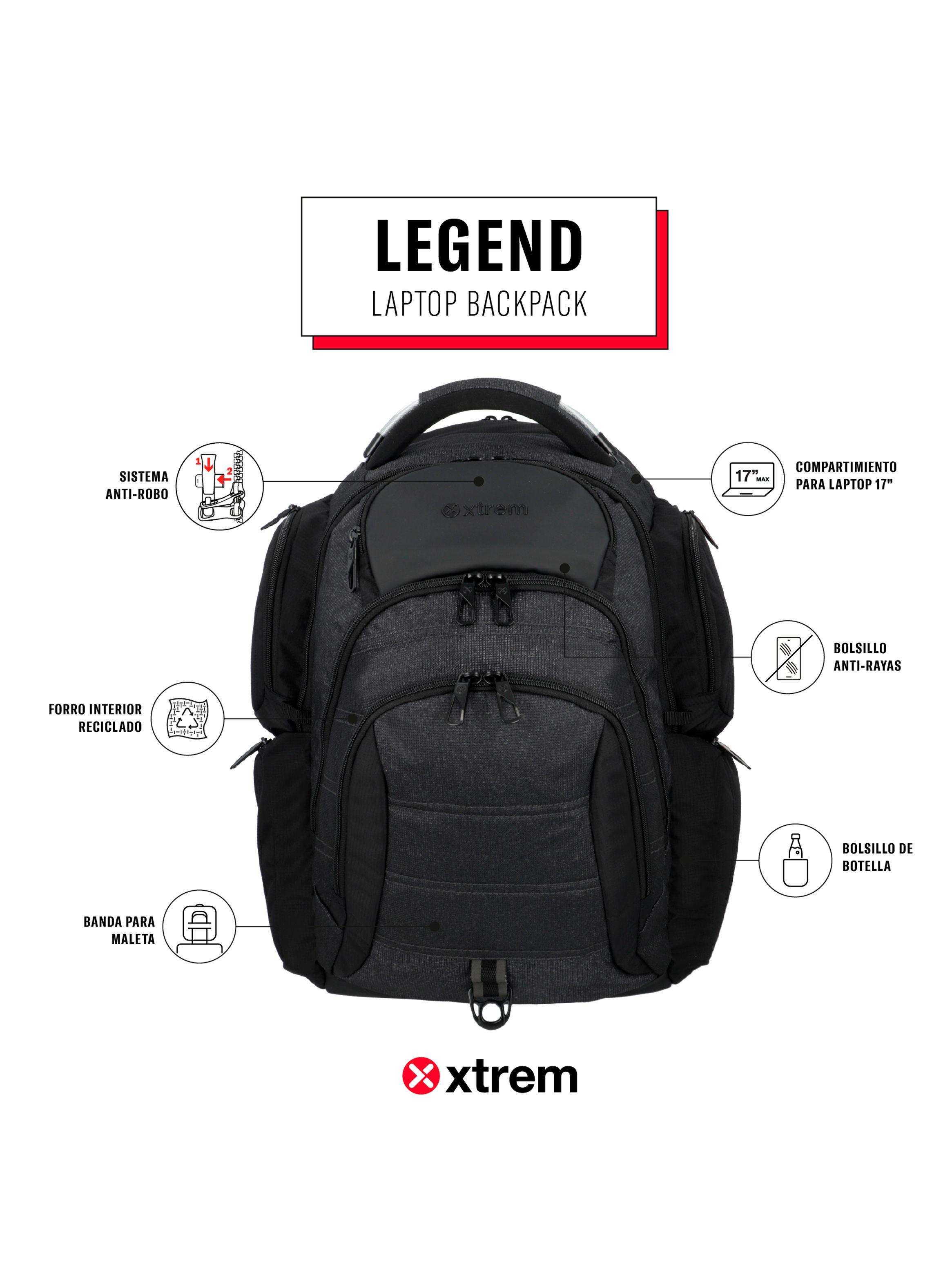 Mochila Notebook Legend 5Xt Gris 17