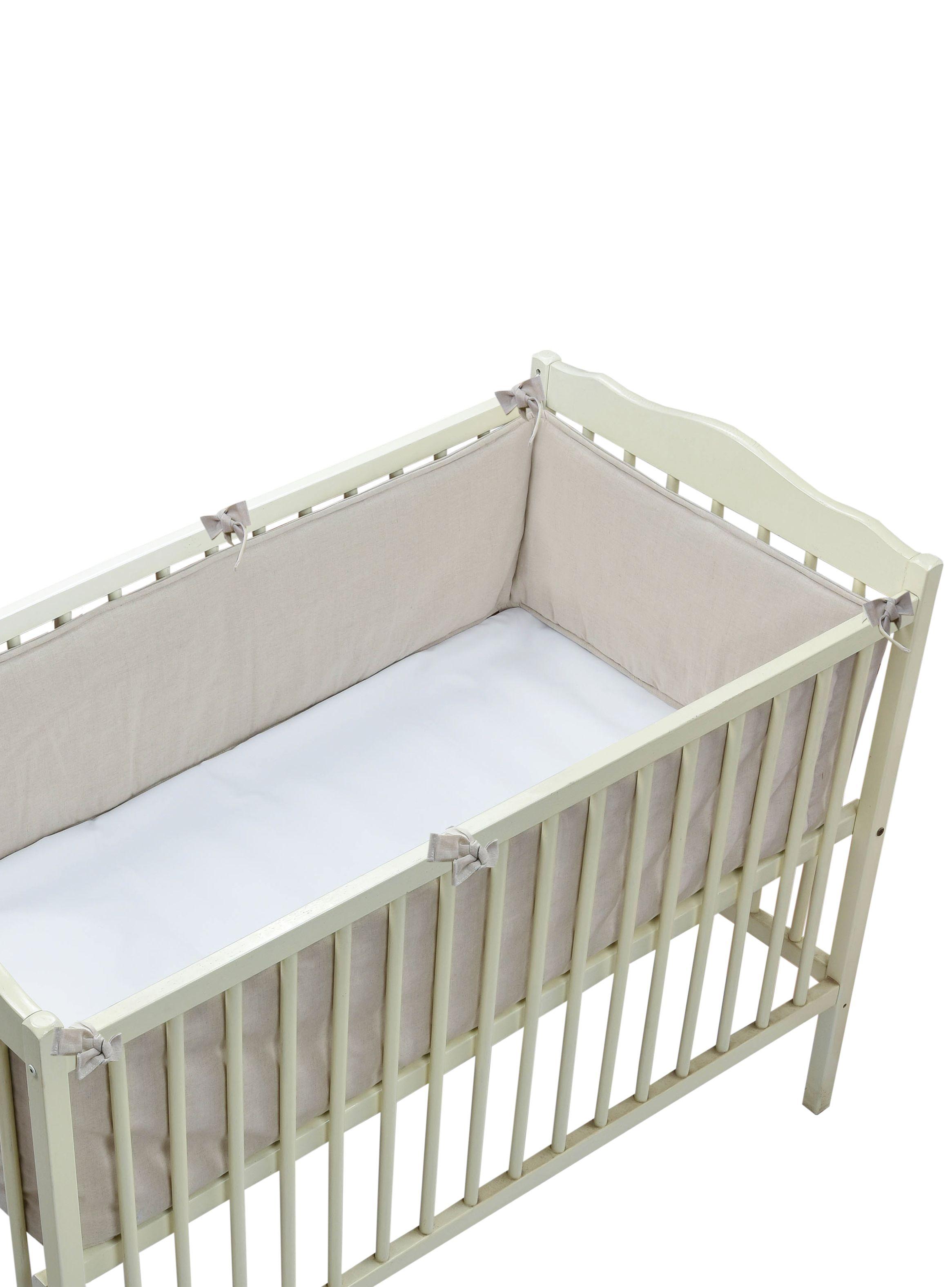 Protector de Cuna Infantil Lino-0