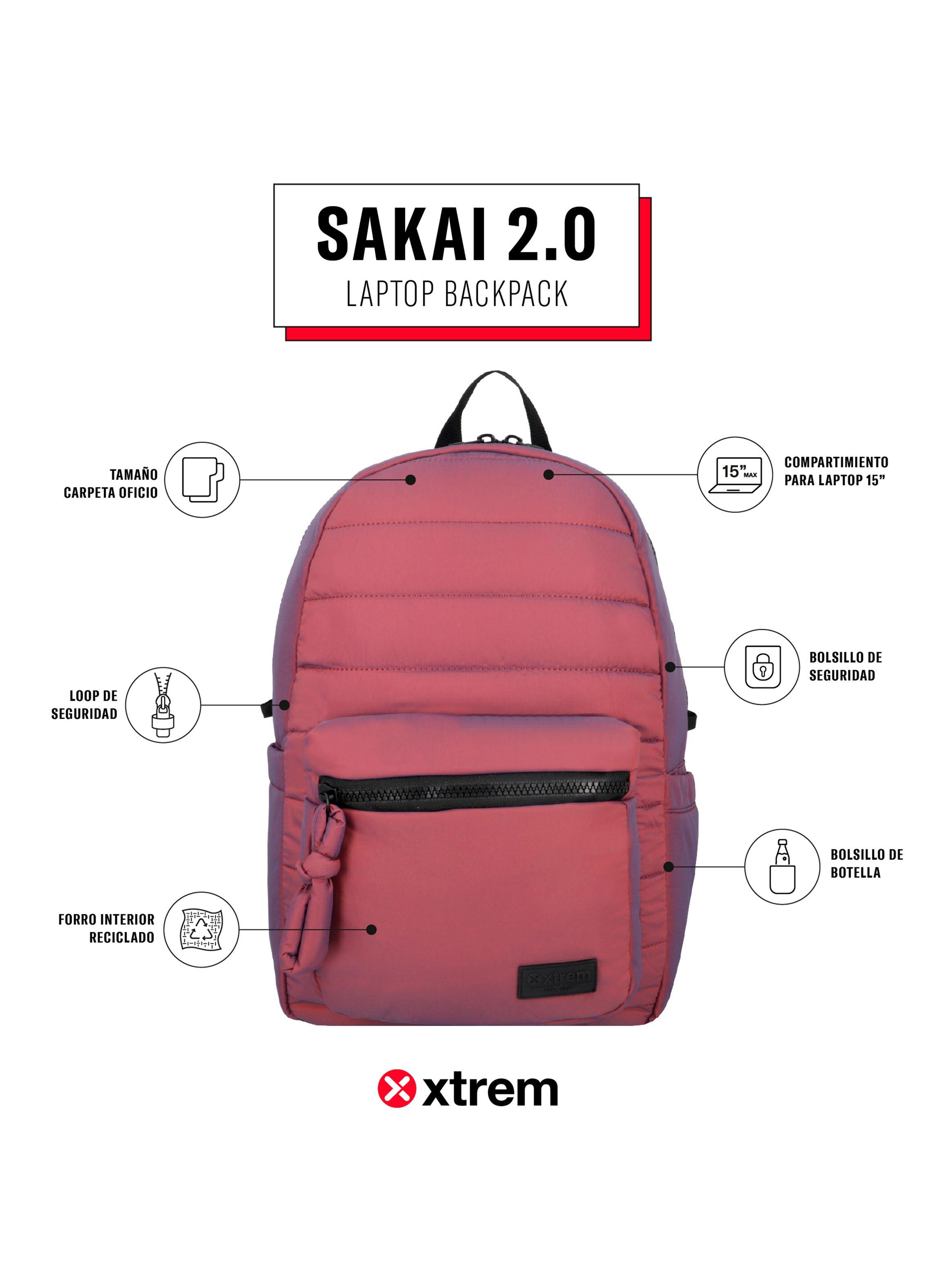 Mochila Notebook Sakai 2.0 5Xt Burdeo 15"-4