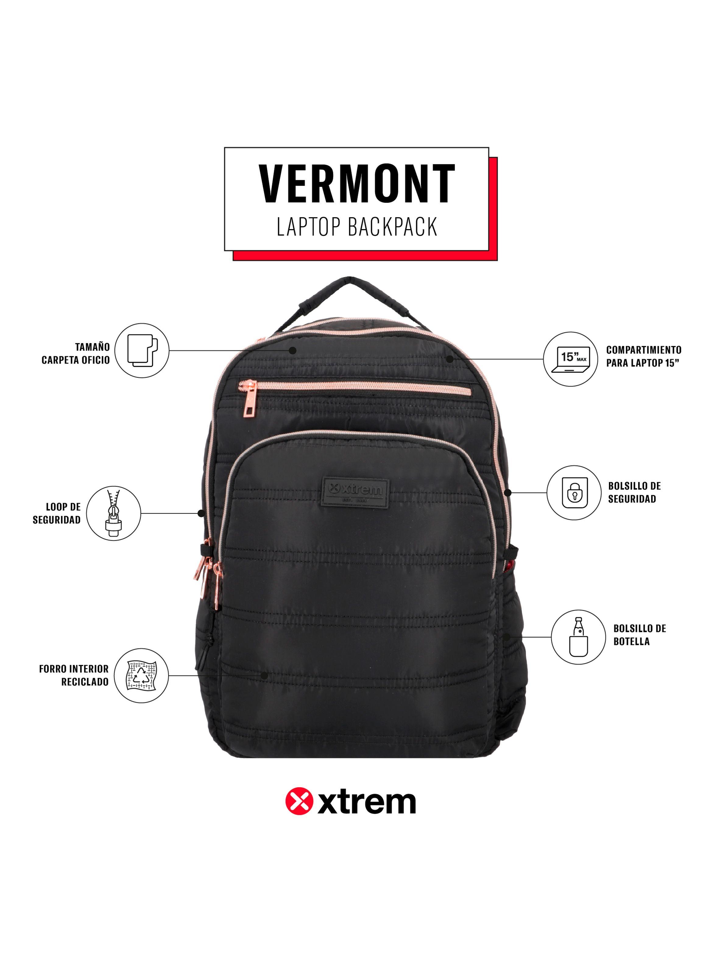 Mochila Notebook Vermont 5Xt Negro/Rose Gold 15"-4