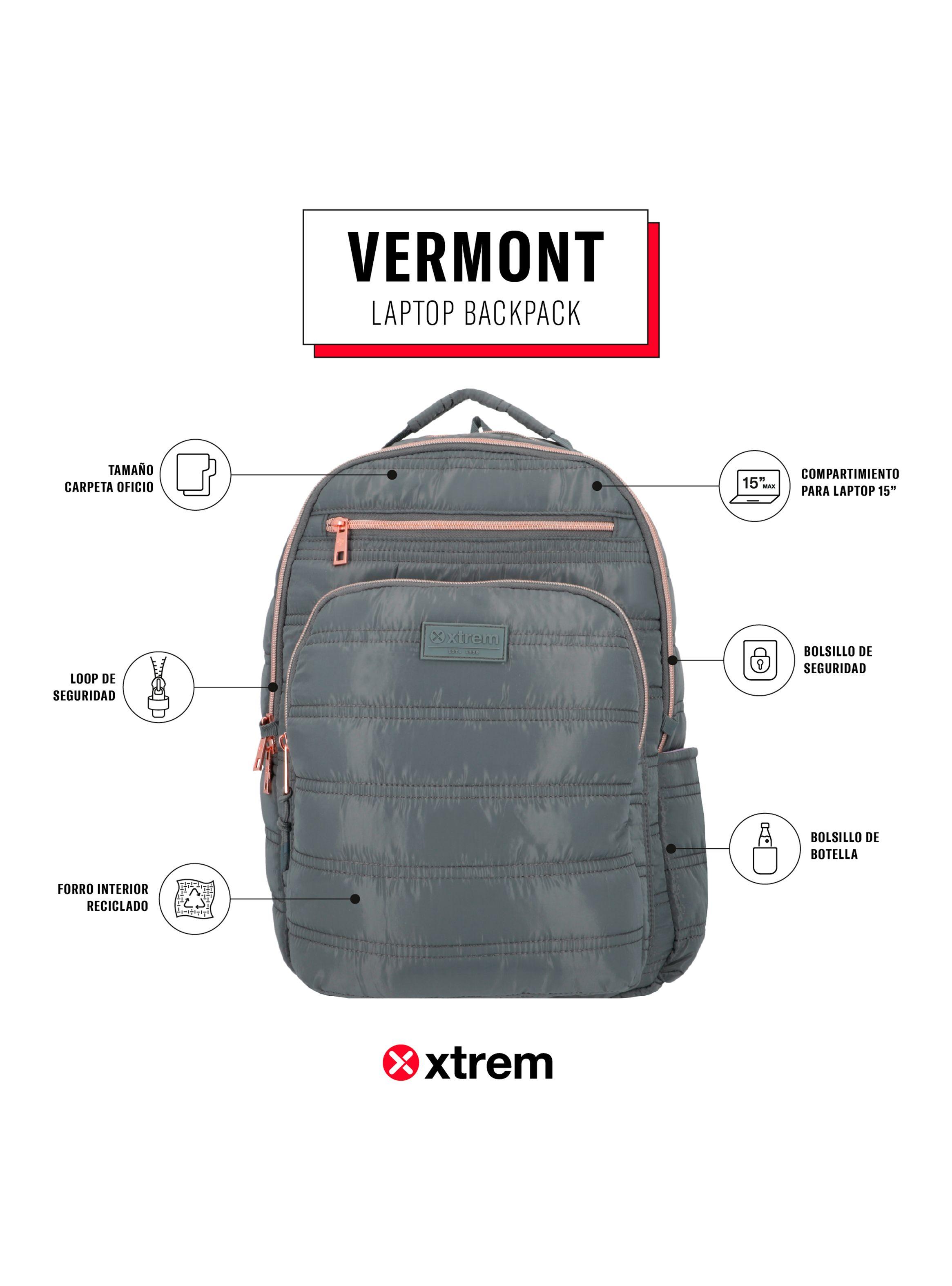 Mochila Notebook Vermont 5Xt Gris 15"-4