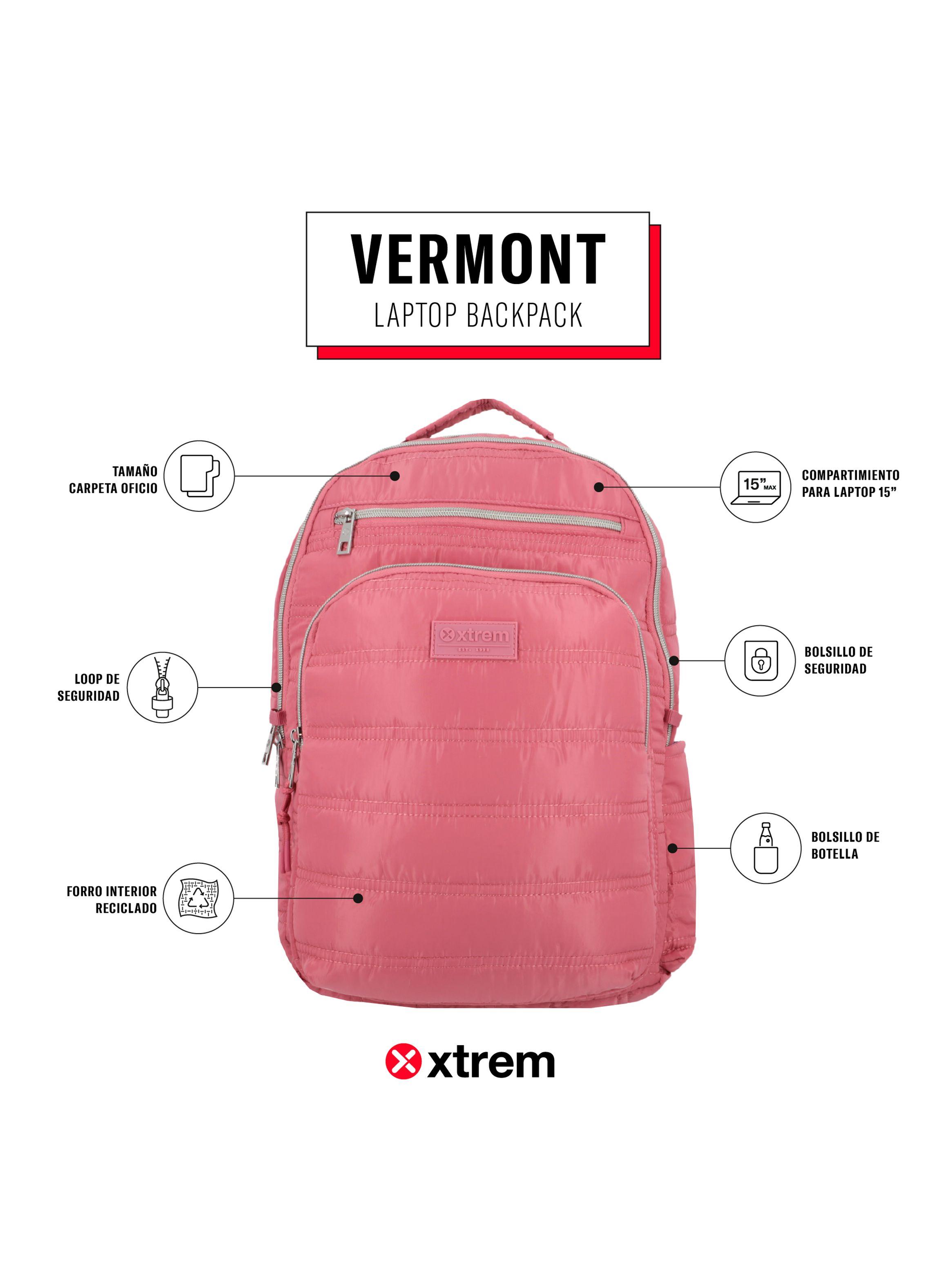 Mochila Notebook Vermont 5Xt Rosado/Plateado 15"-4