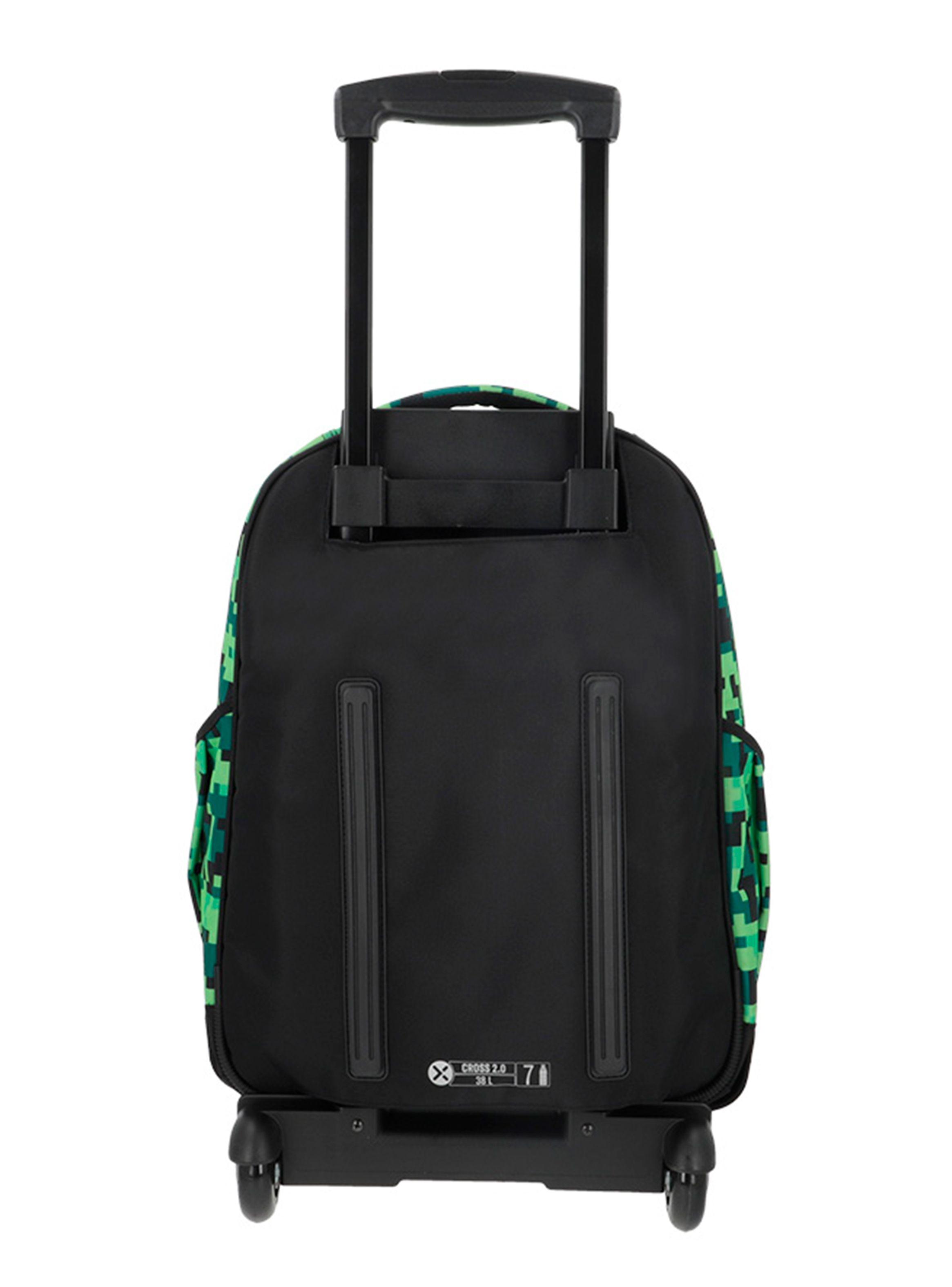 Mochila con Ruedas Cross 2.0 5Xt Pixels Verde-1