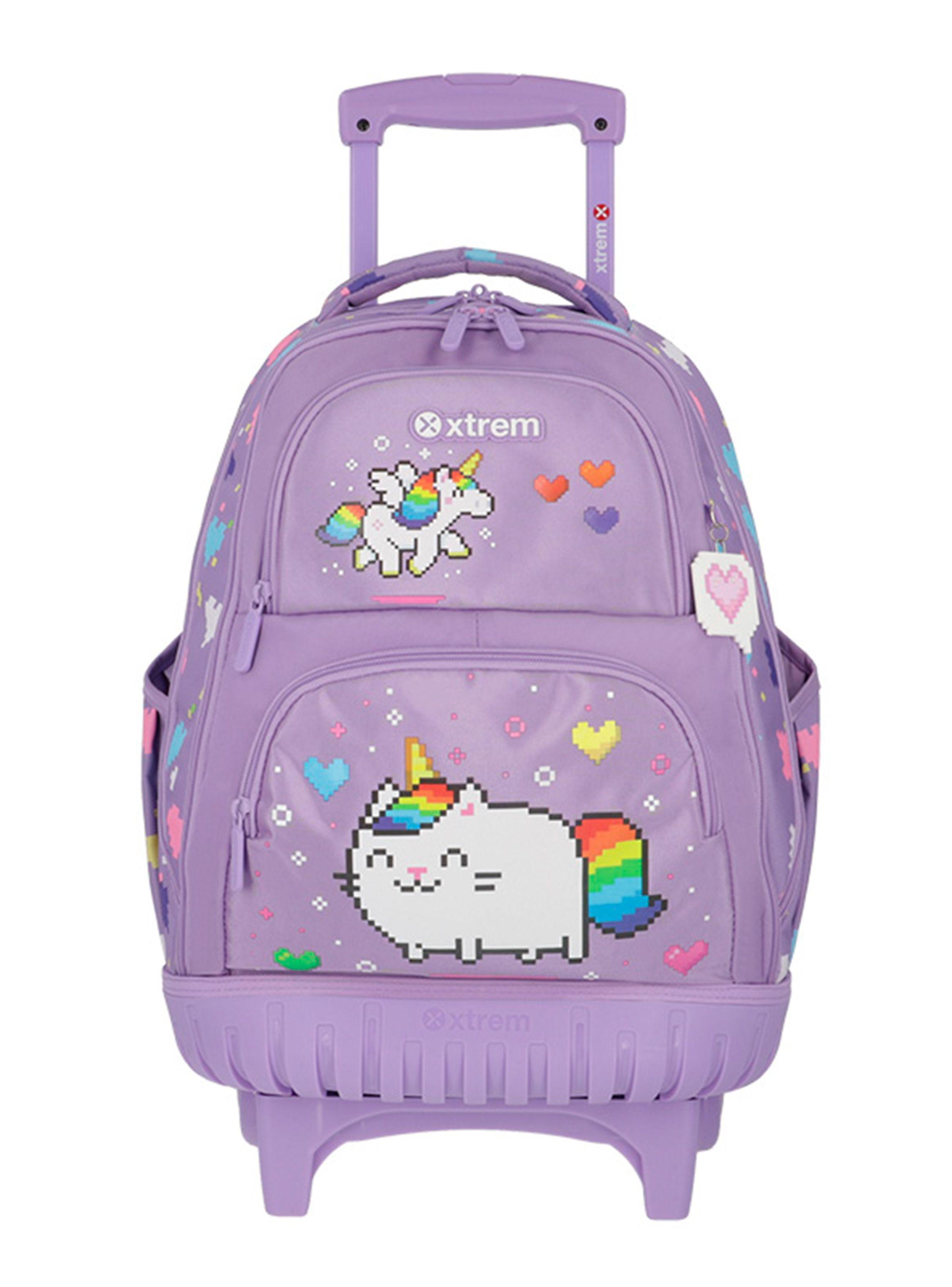 Mochila Con Ruedas Cross 2.0 5Xt Gato Lila-0