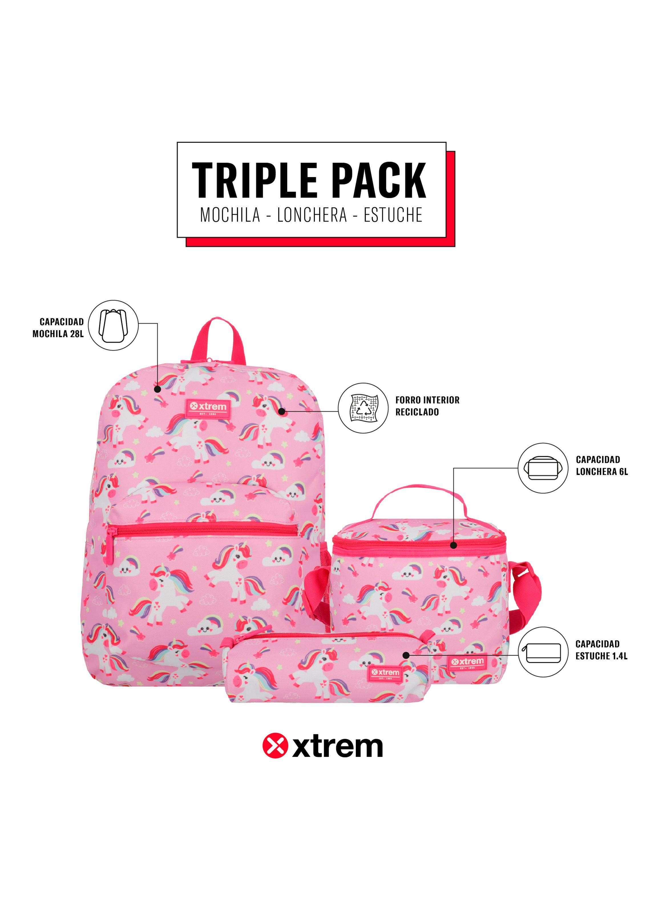 Triple Pack 5Xt Mochila Niña Unicornio Púrpura-4