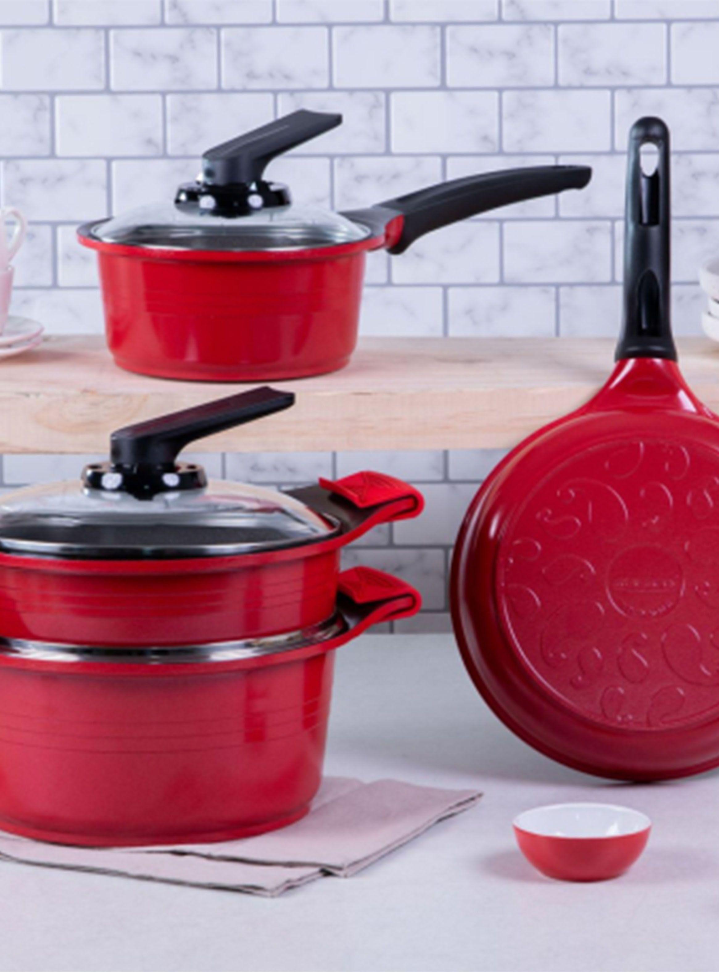 Batería de Cocina 7 Piezas Natural Rojo-2