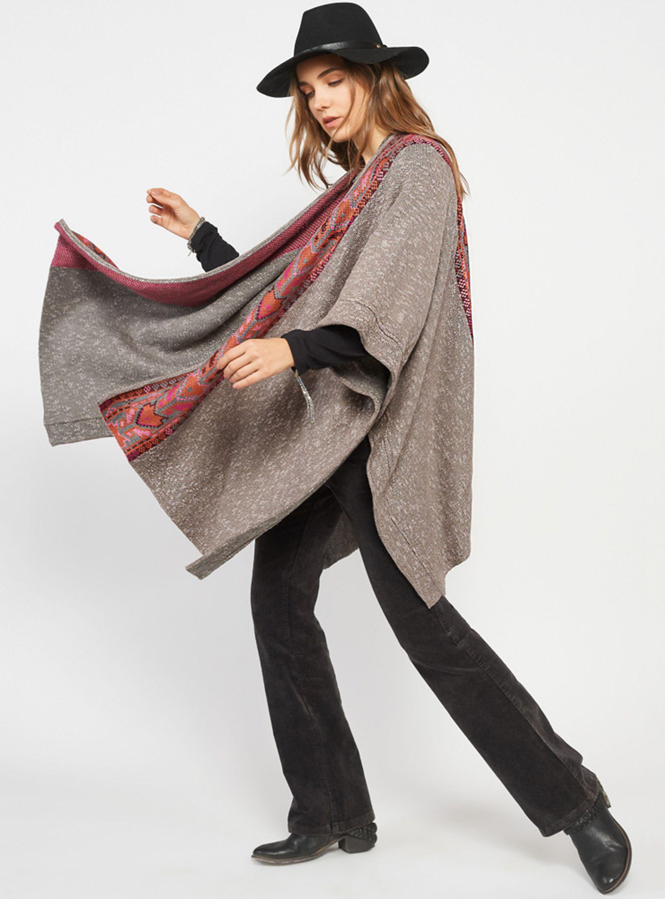 Poncho con Guarda Jacqard Umbrale Woman-3