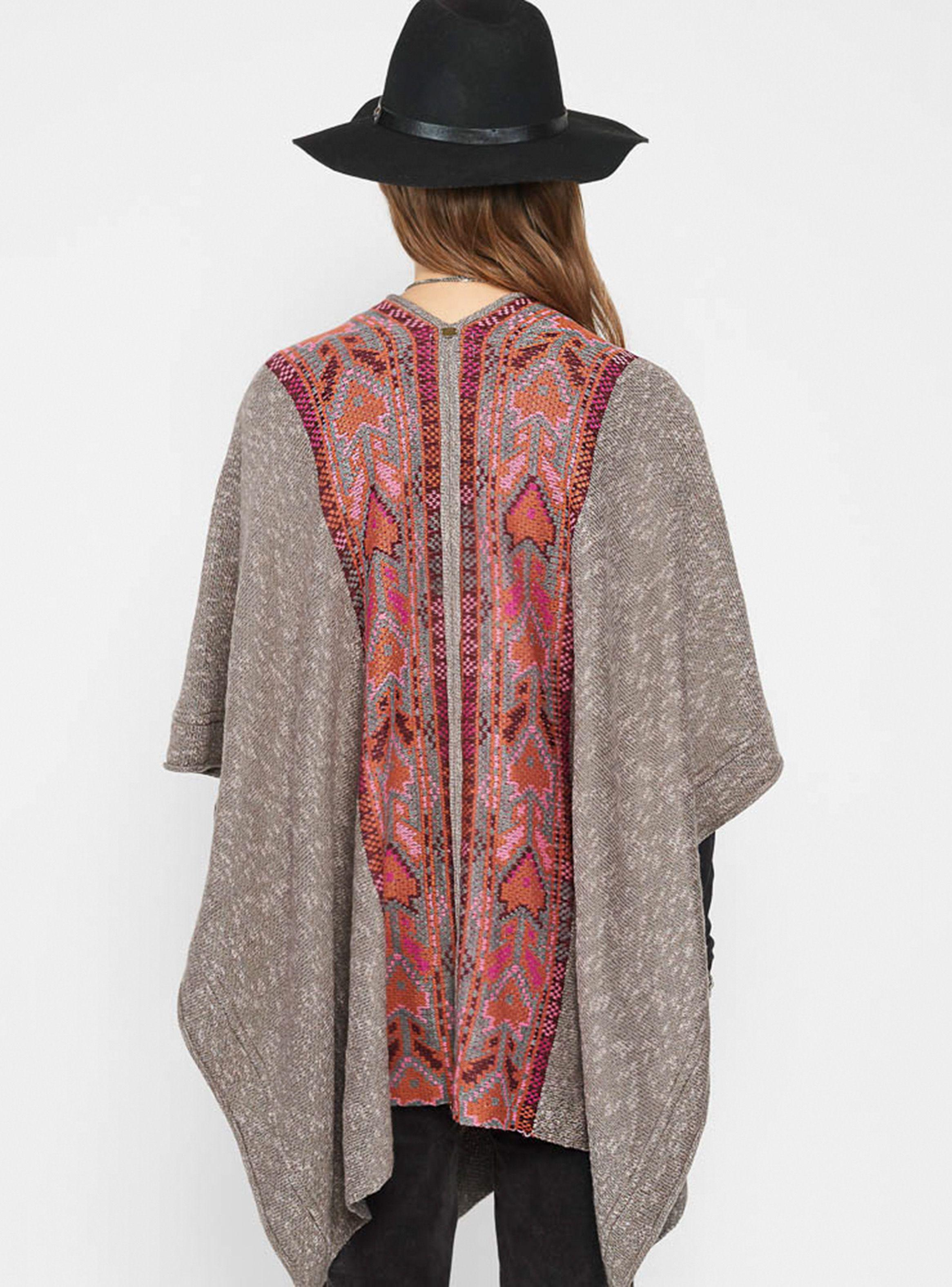 Poncho con Guarda Jacqard Umbrale Woman-1