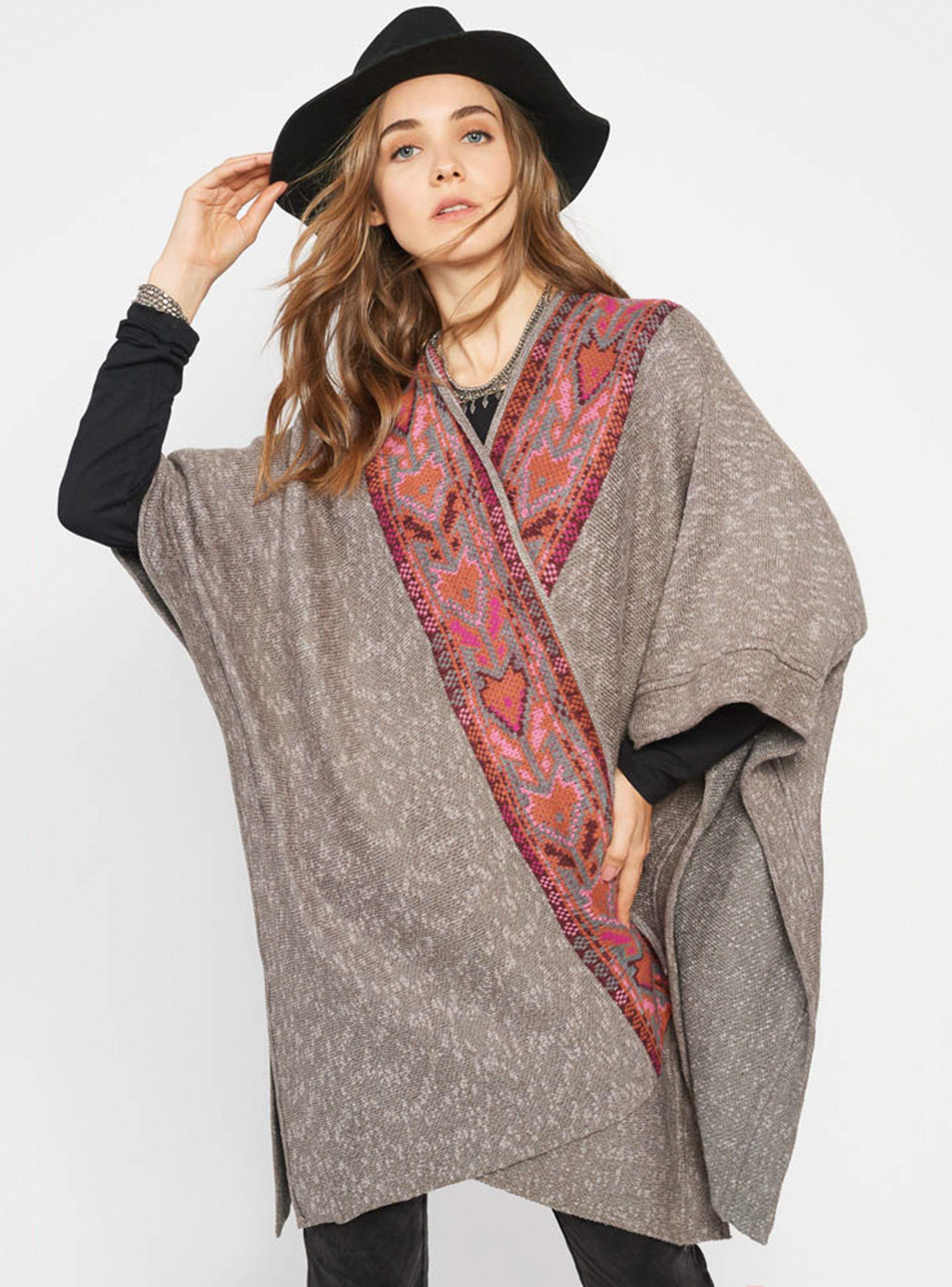 Poncho con Guarda Jacqard Umbrale Woman-0