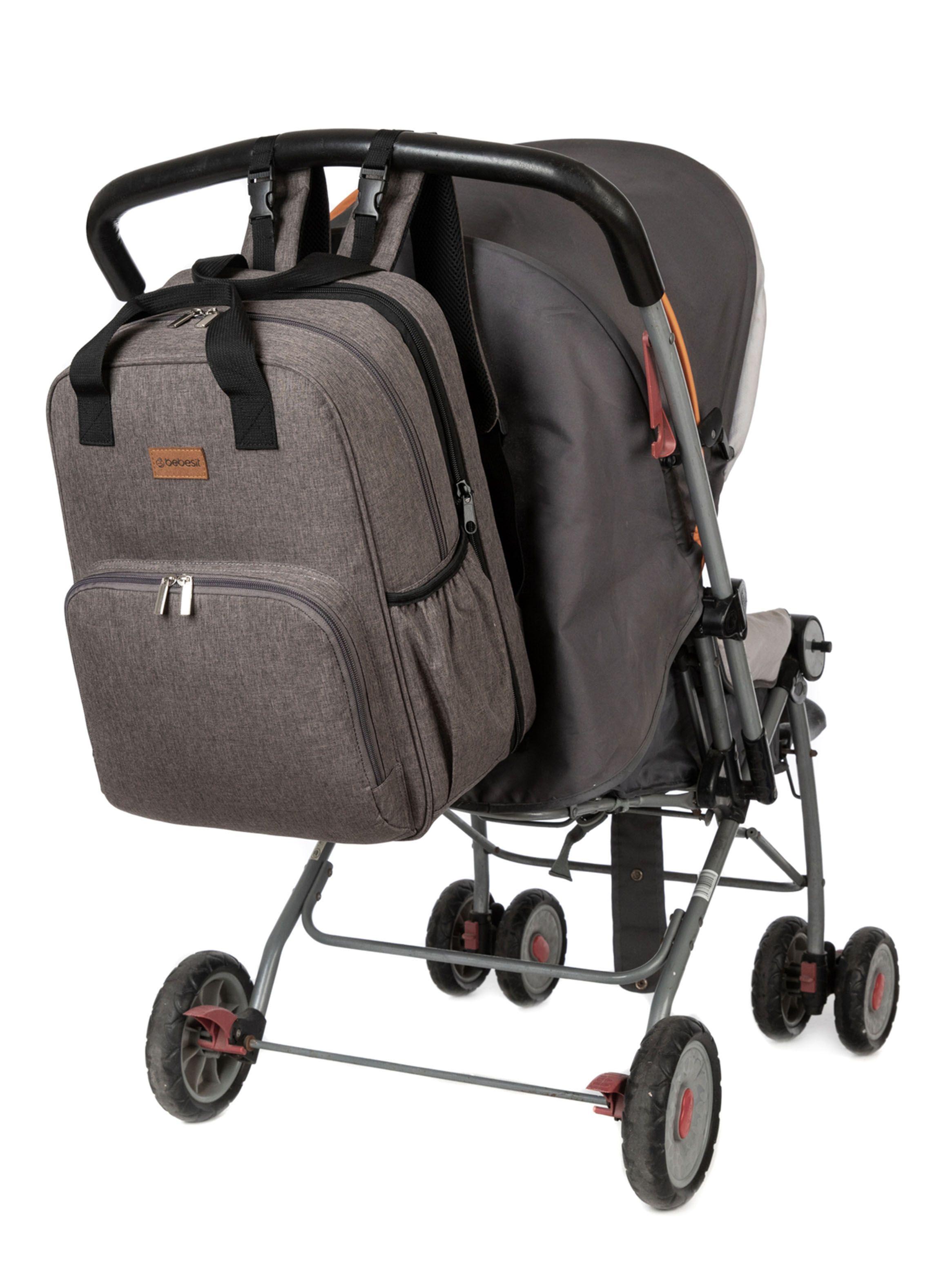 Bolso Pañalero Mudador Gris-5