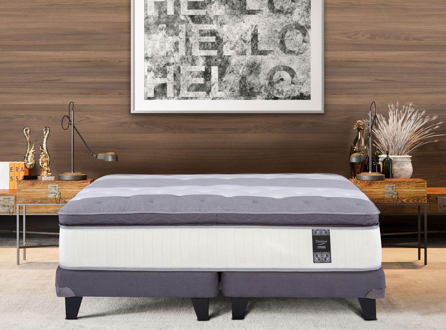 Cama Europea Grafito Titanium New King + Set Castell-4