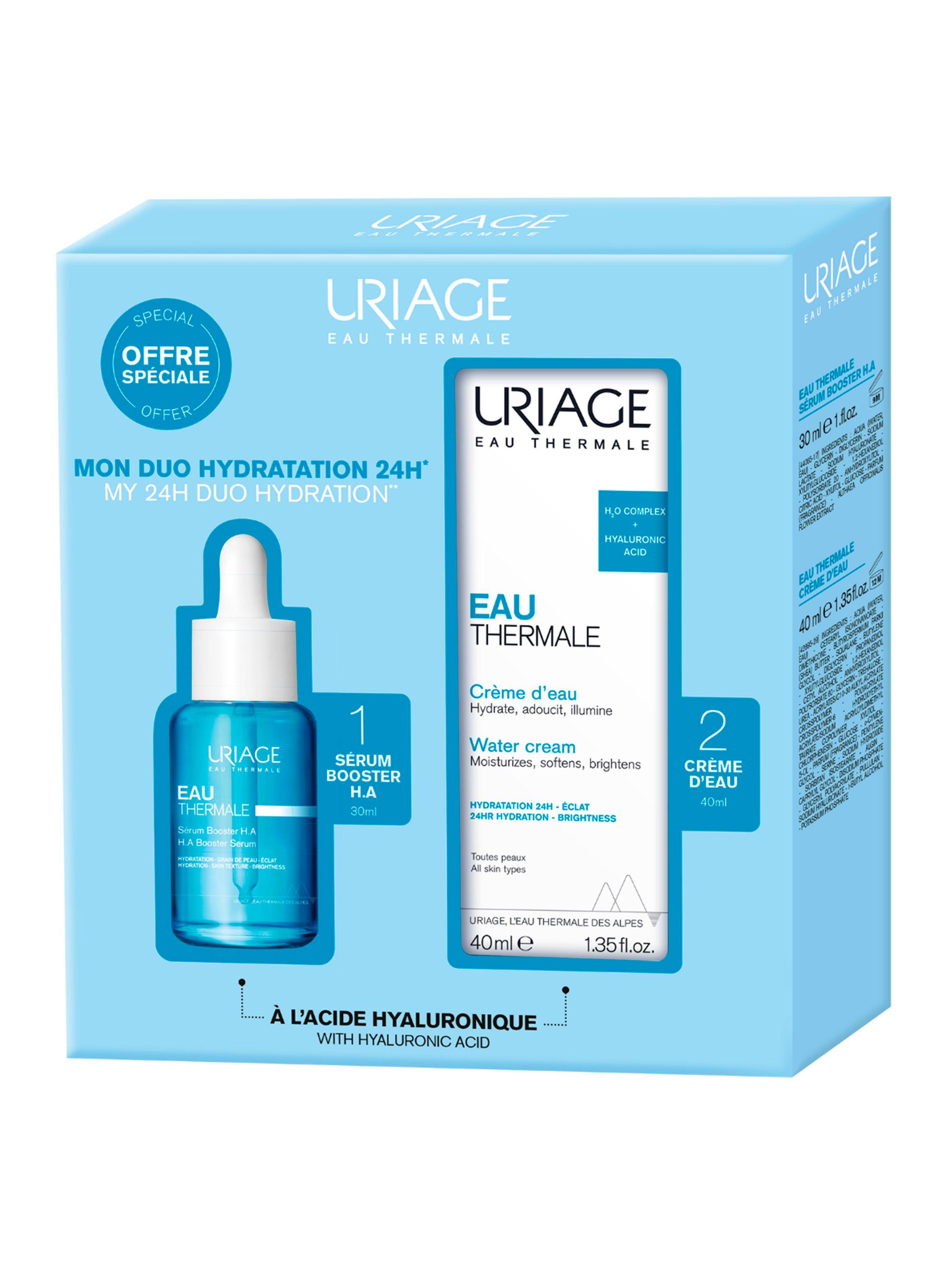 Set Serum Hidratante Booster HA + Crema de Agua Hidratante Eau Thermale Uriage-0