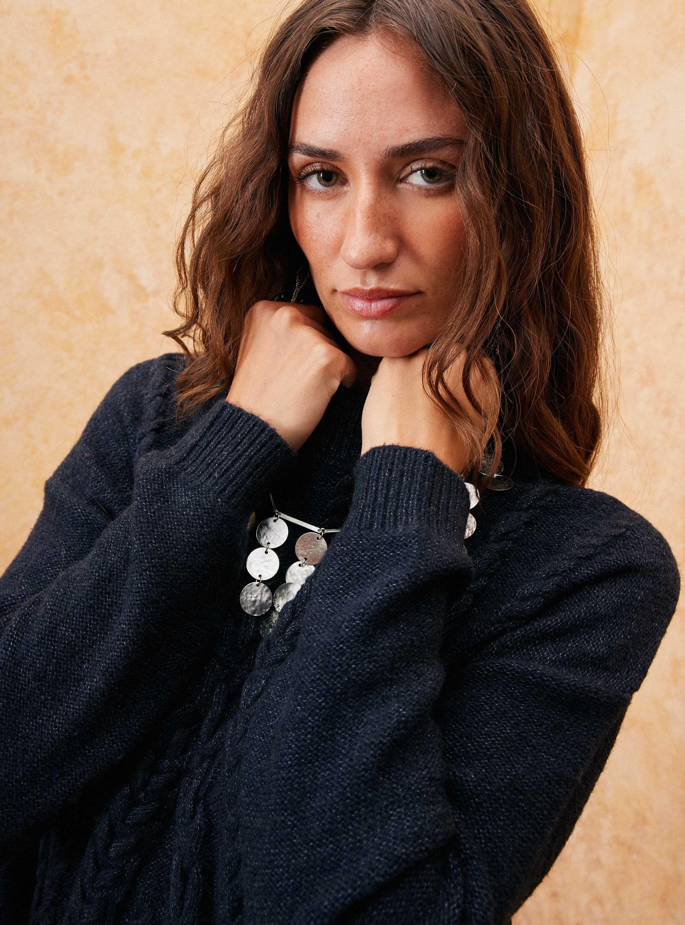 Sweater Trenzado en Delantero-3
