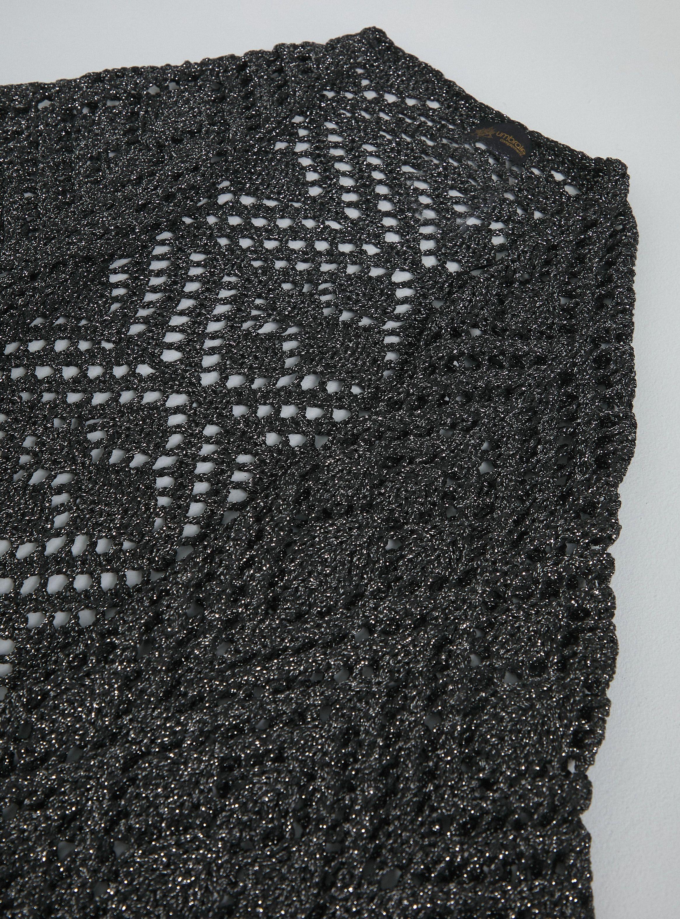 Pañuelo Tipo Ruana Tejida Lurex-3