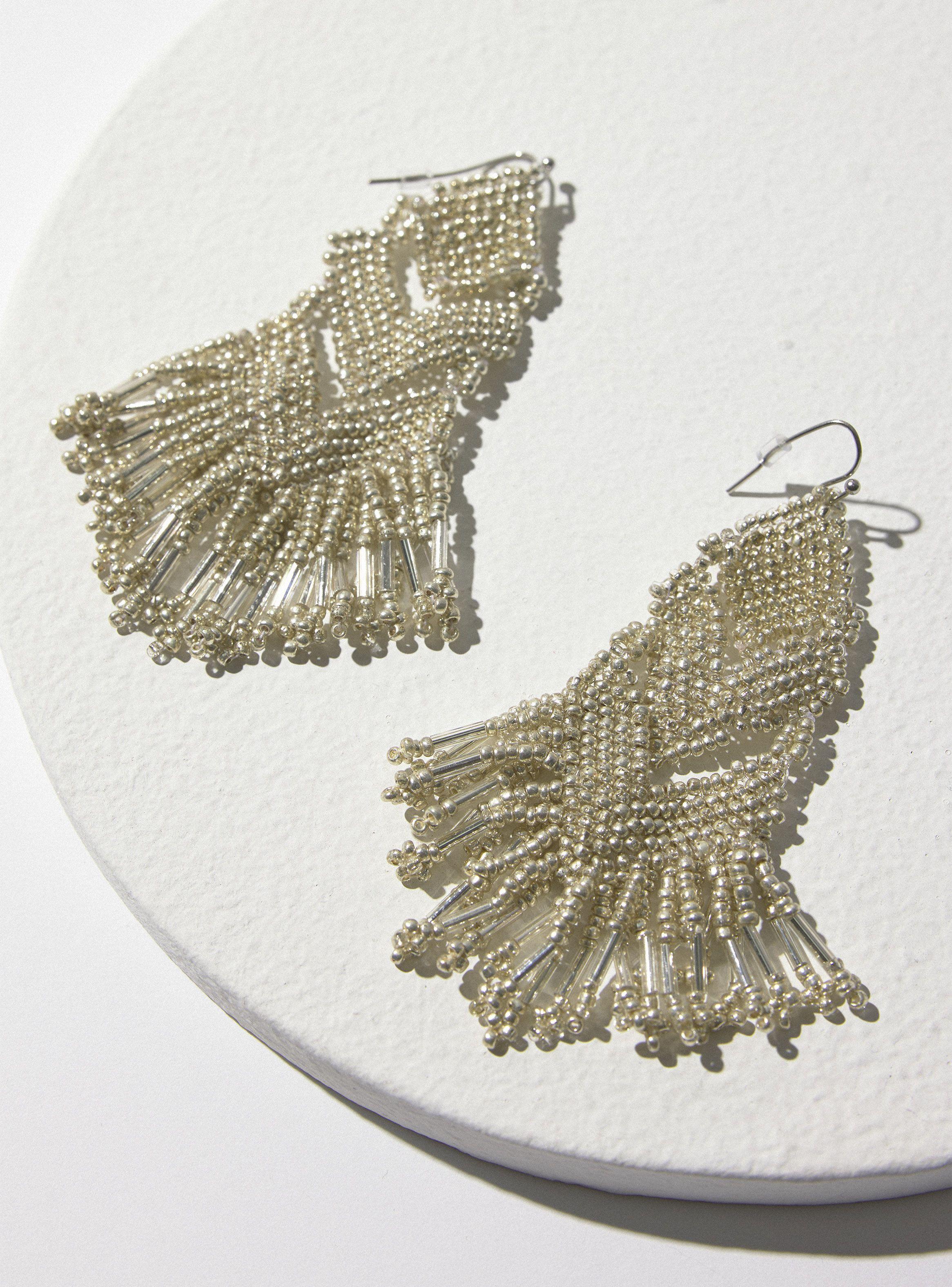 Aros Colgantes Flecos de Mostacilla-2