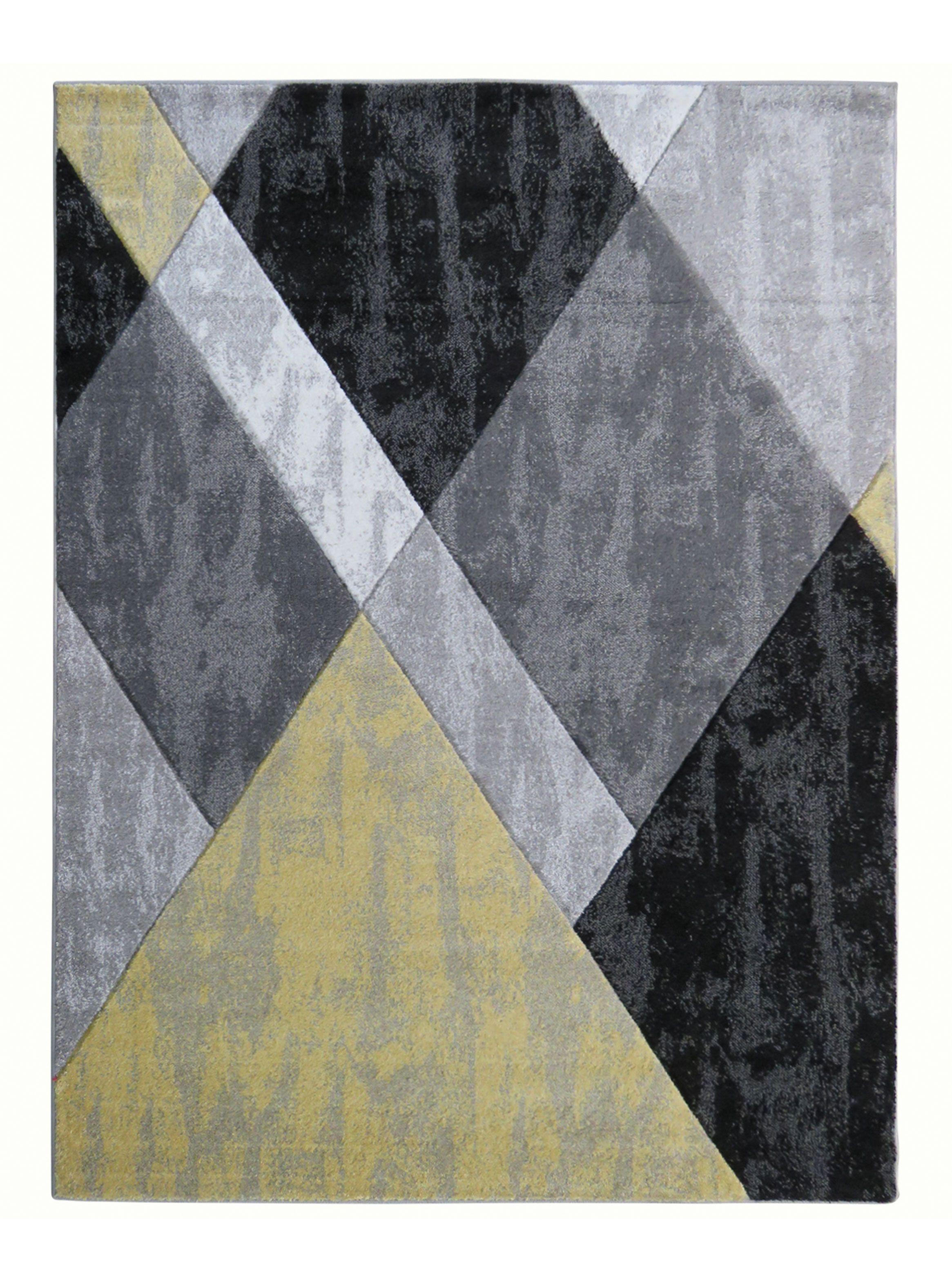 Alfombra Carved D3 133x180 cm Amarillo-0