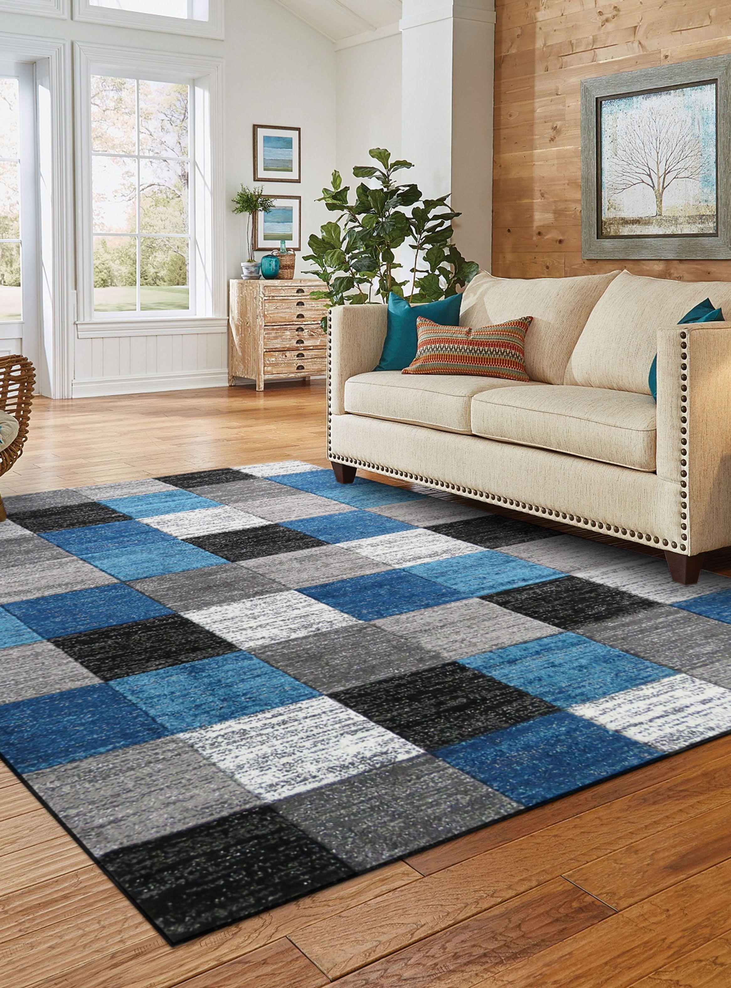 Alfombra Carved D4 170x230 cm Azul-2